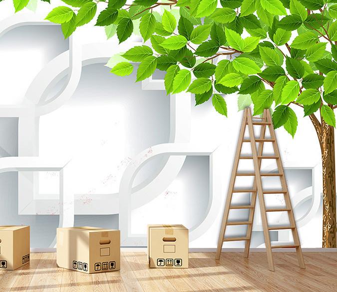 3D Green Flowers Scene Wallpaper AJ Wallpaper 1