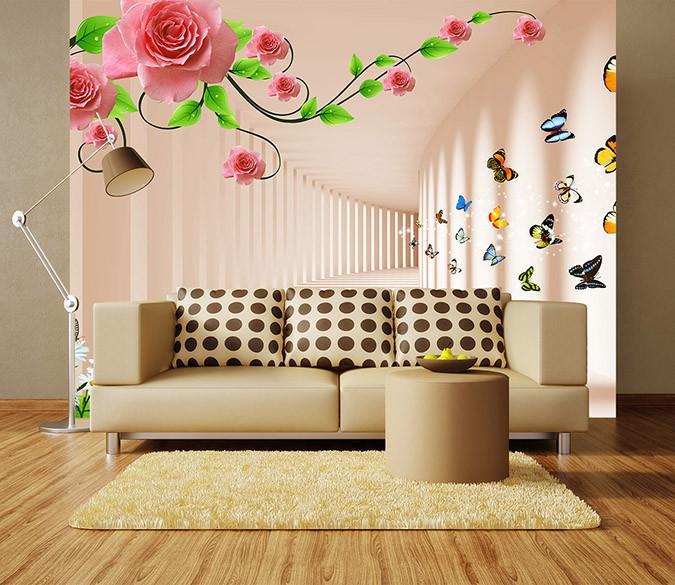 3D Red Gorgeous Flowers Wallpaper AJ Wallpaper 1