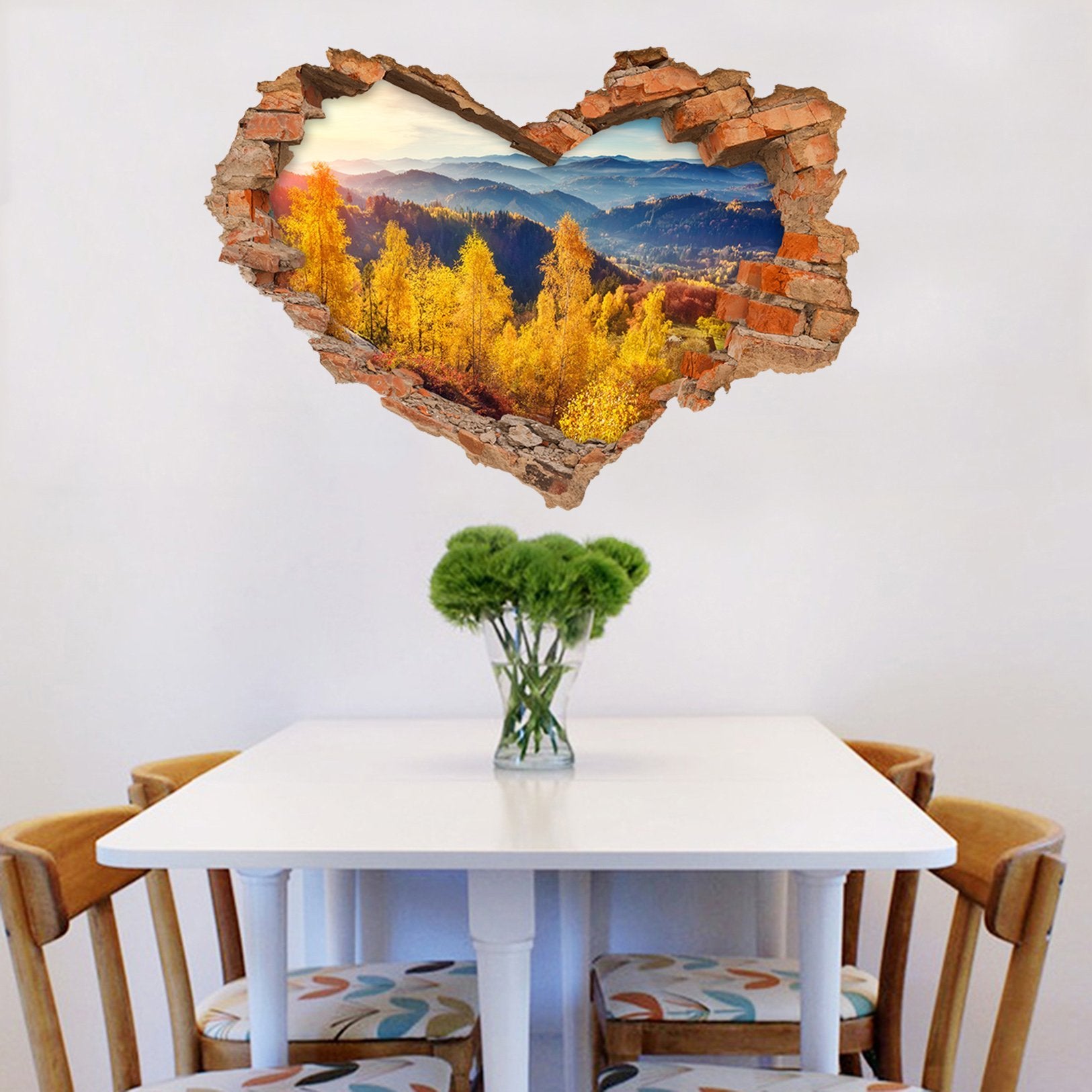 3D Mountain Orange Trees 221 Broken Wall Murals Wallpaper AJ Wallpaper