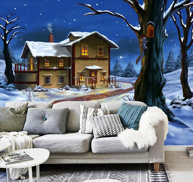 3D Snowy Path 023 Wallpaper AJ Wallpaper