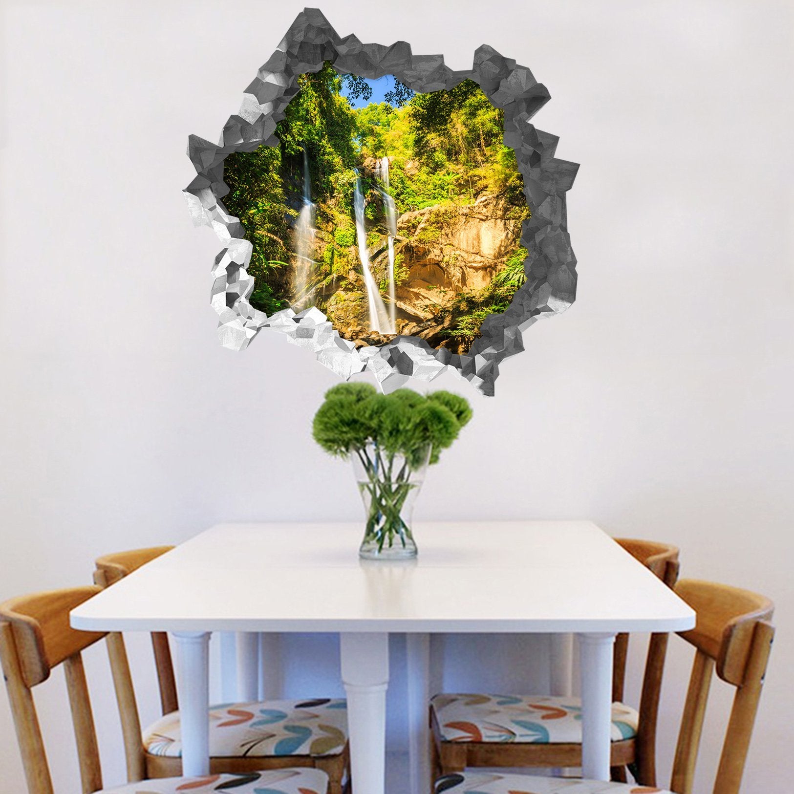 3D Mountain Waterfalls 197 Broken Wall Murals Wallpaper AJ Wallpaper