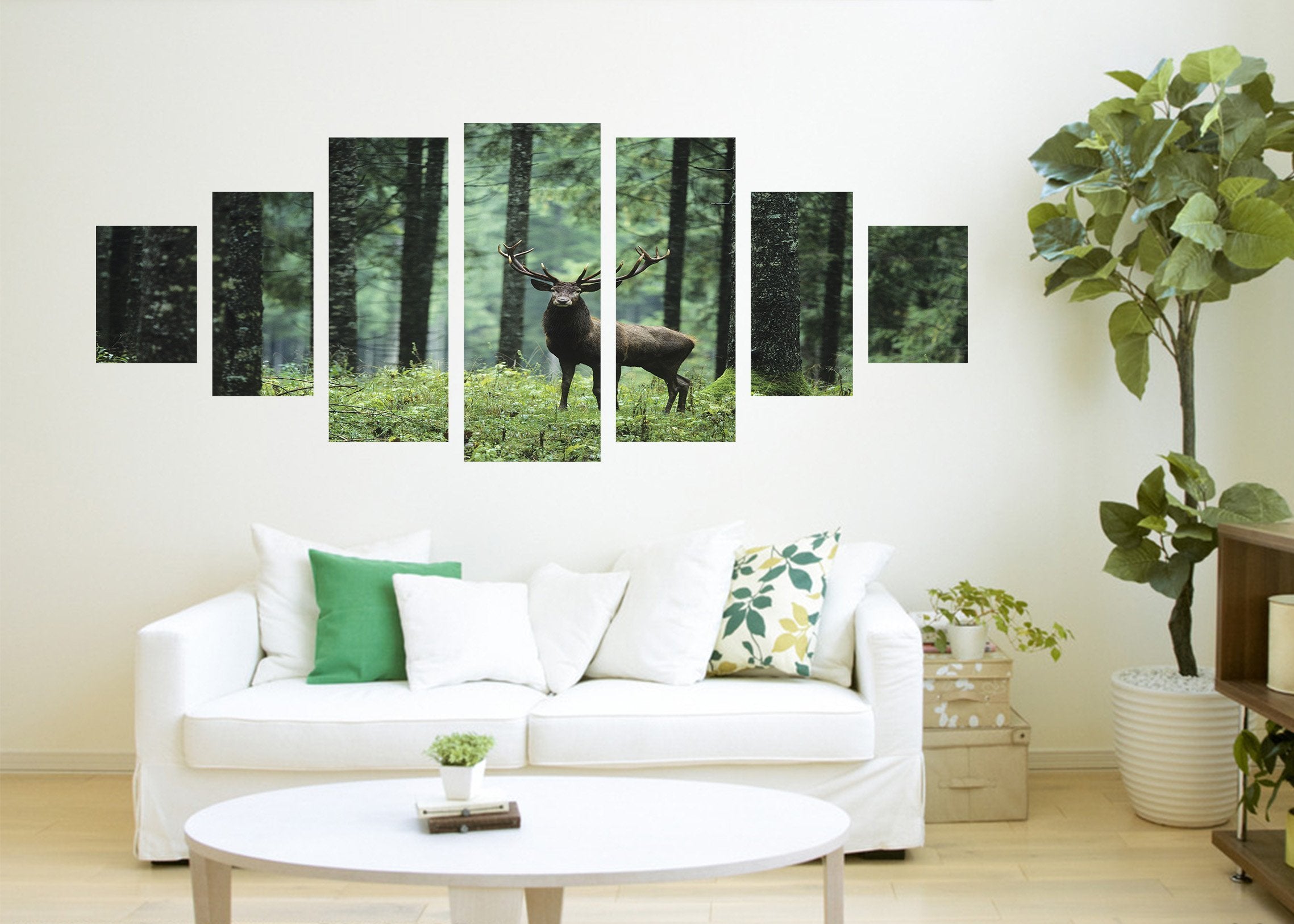 3D Forest Deer 143 Unframed Print Wallpaper Wallpaper AJ Wallpaper