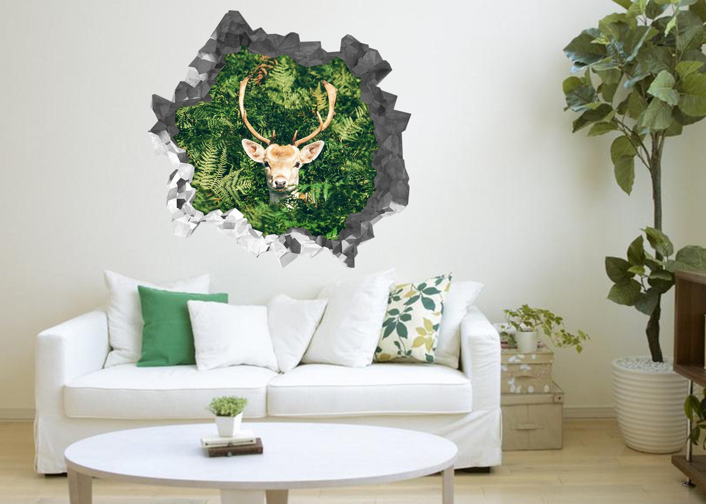 3D Plants Animal 198 Broken Wall Murals Wallpaper AJ Wallpaper