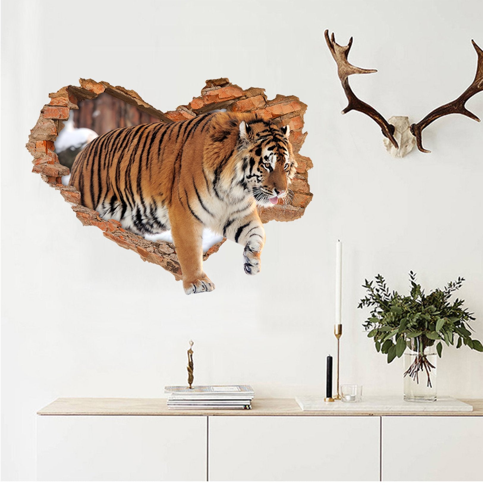 3D Lovely Tiger 69 Broken Wall Murals Wallpaper AJ Wallpaper