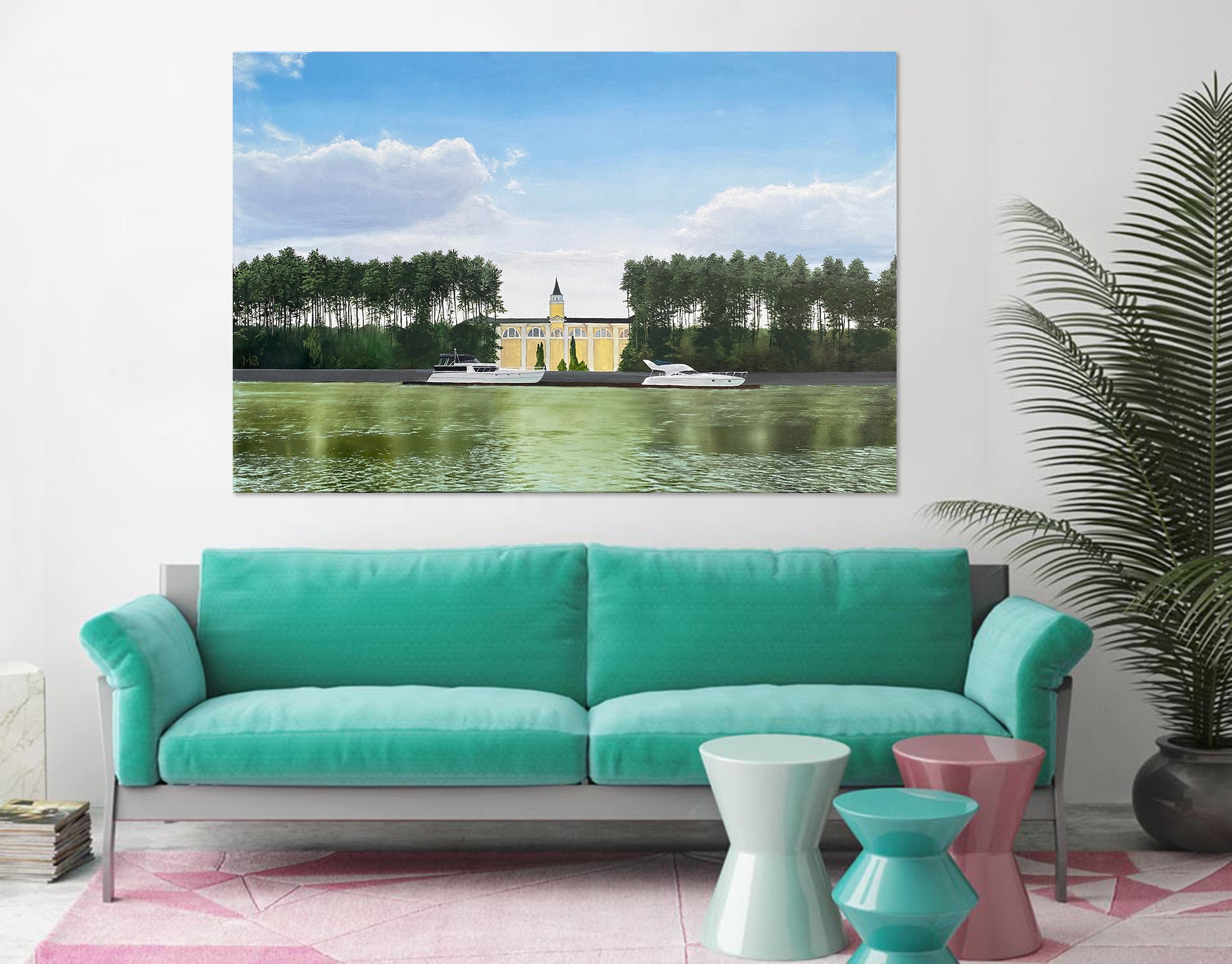 3D Lake Building Trees 10059 Marina Zotova Wall Sticker