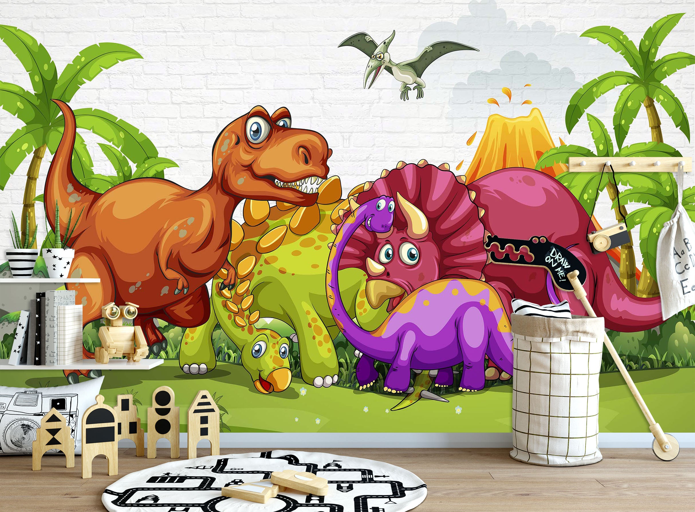 3D Dinosaur Forest 1438 Wall Murals