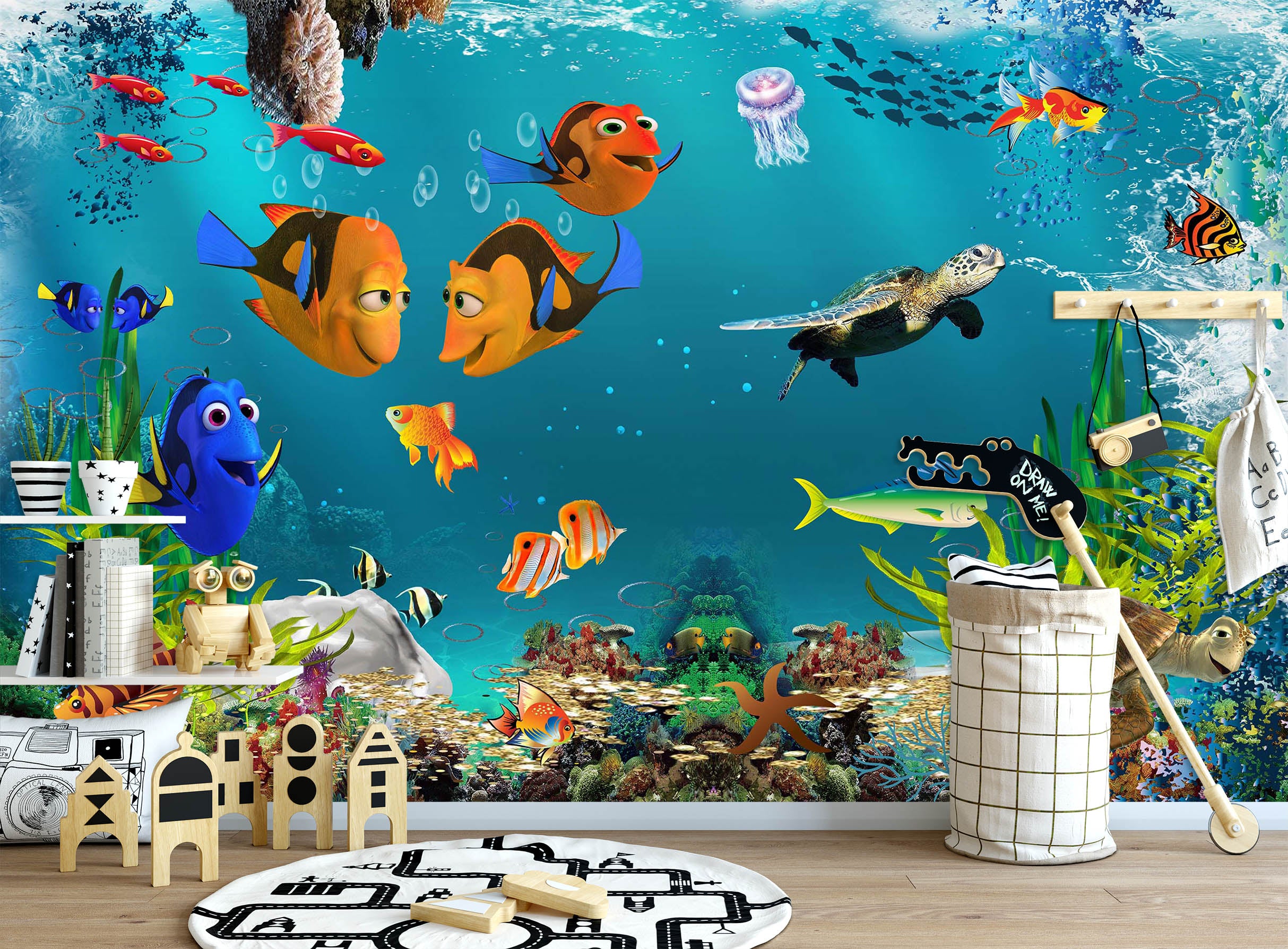 3D Clown Fish 1444 Wall Murals