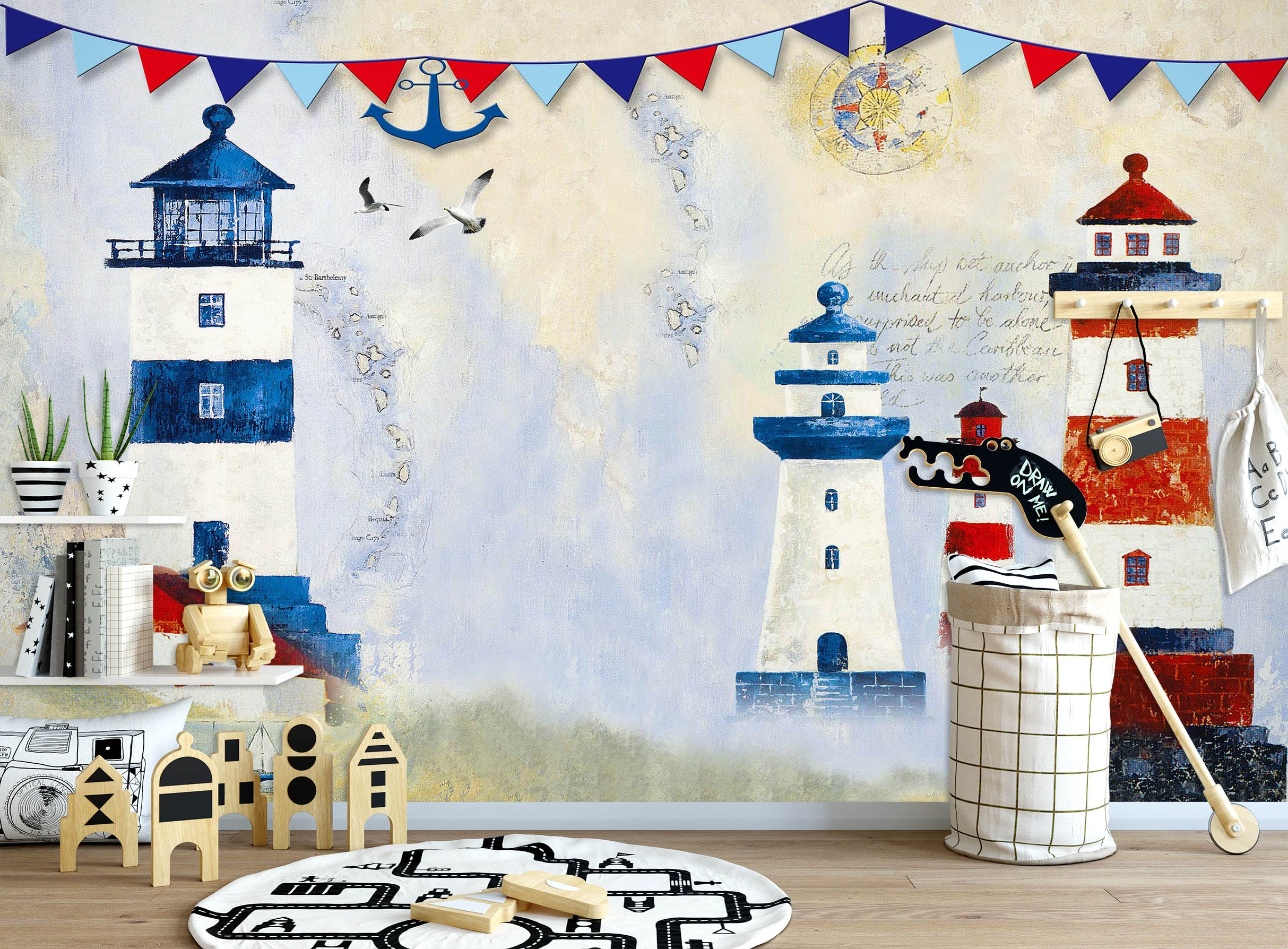 3D Blue Tower 1674 Wall Murals