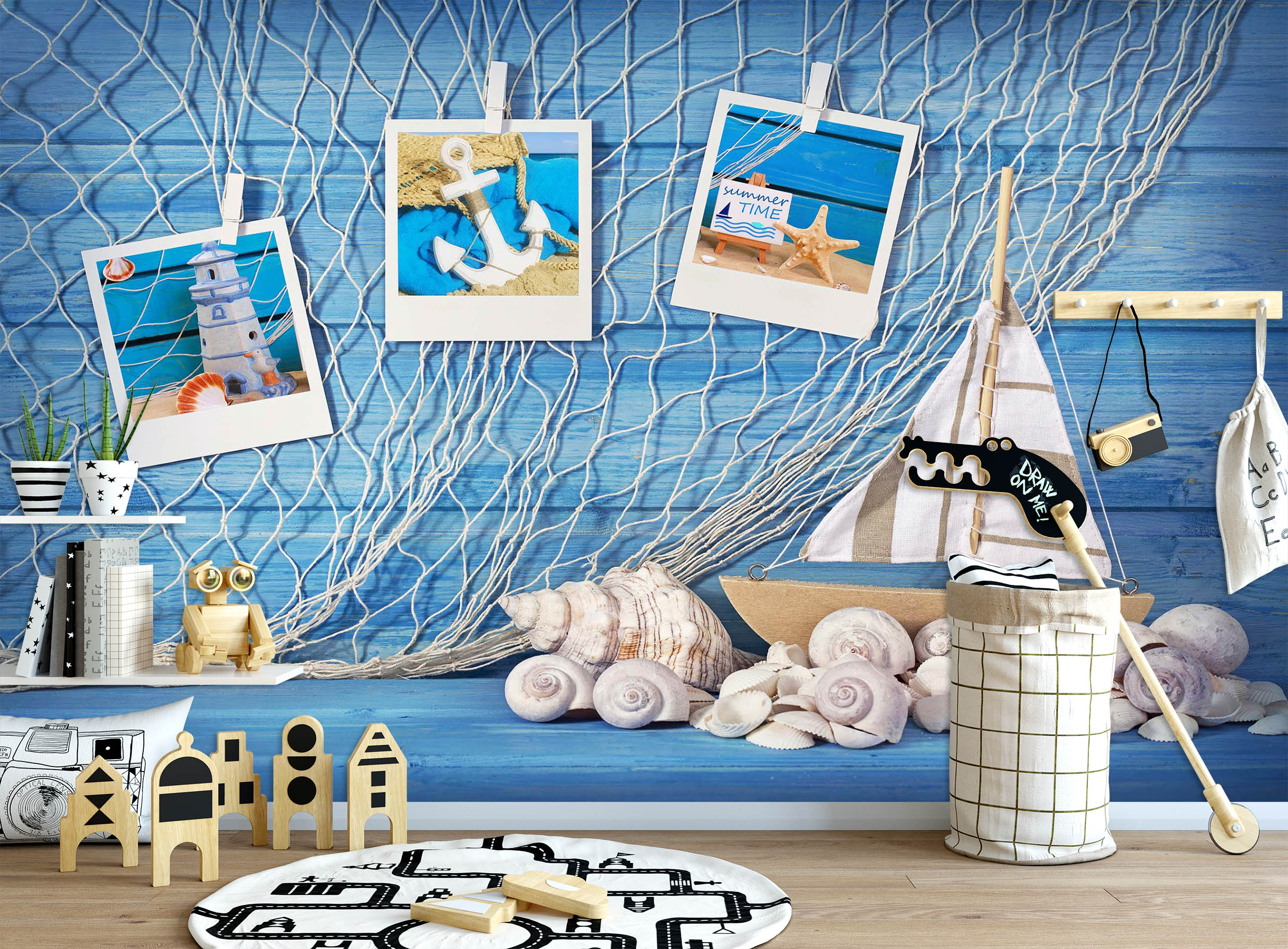 3D Beach Cross 1719 Wall Murals