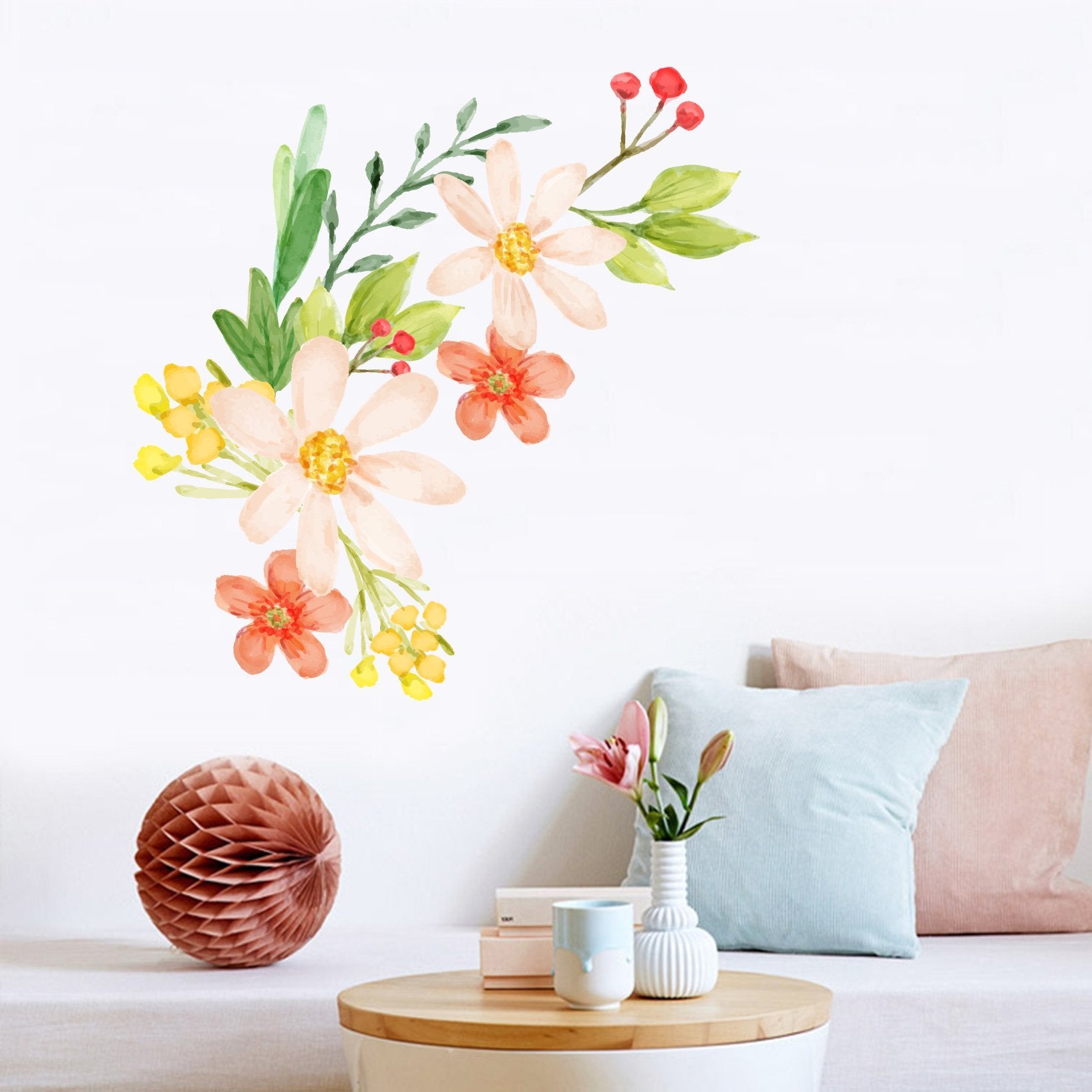 3D Red Petals Graffiti 123 Wall Stickers Wallpaper AJ Wallpaper