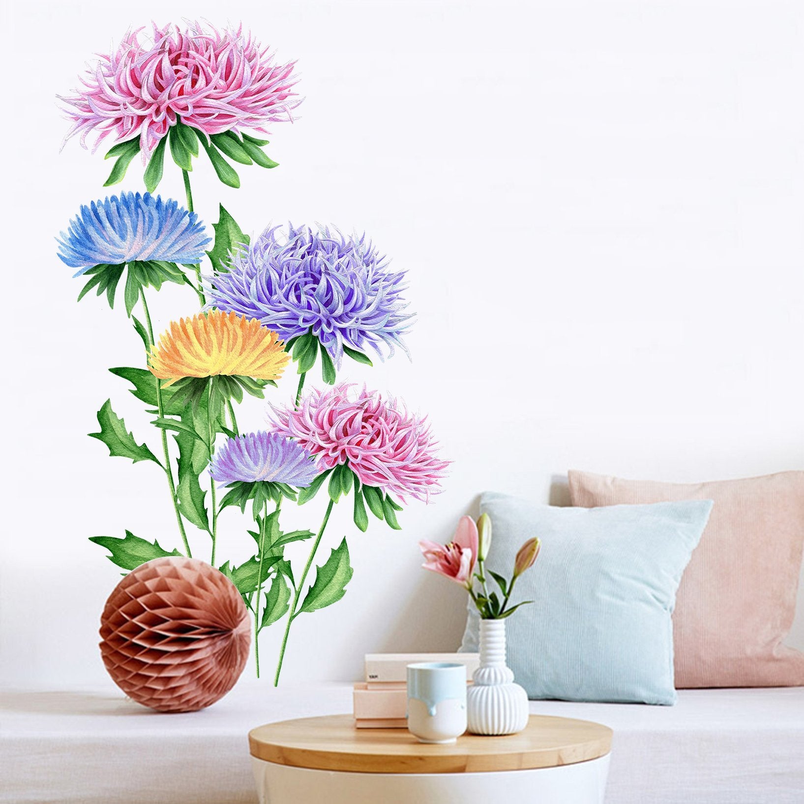 3D Beautiful Flower Blossom 046 Wall Stickers Wallpaper AJ Wallpaper