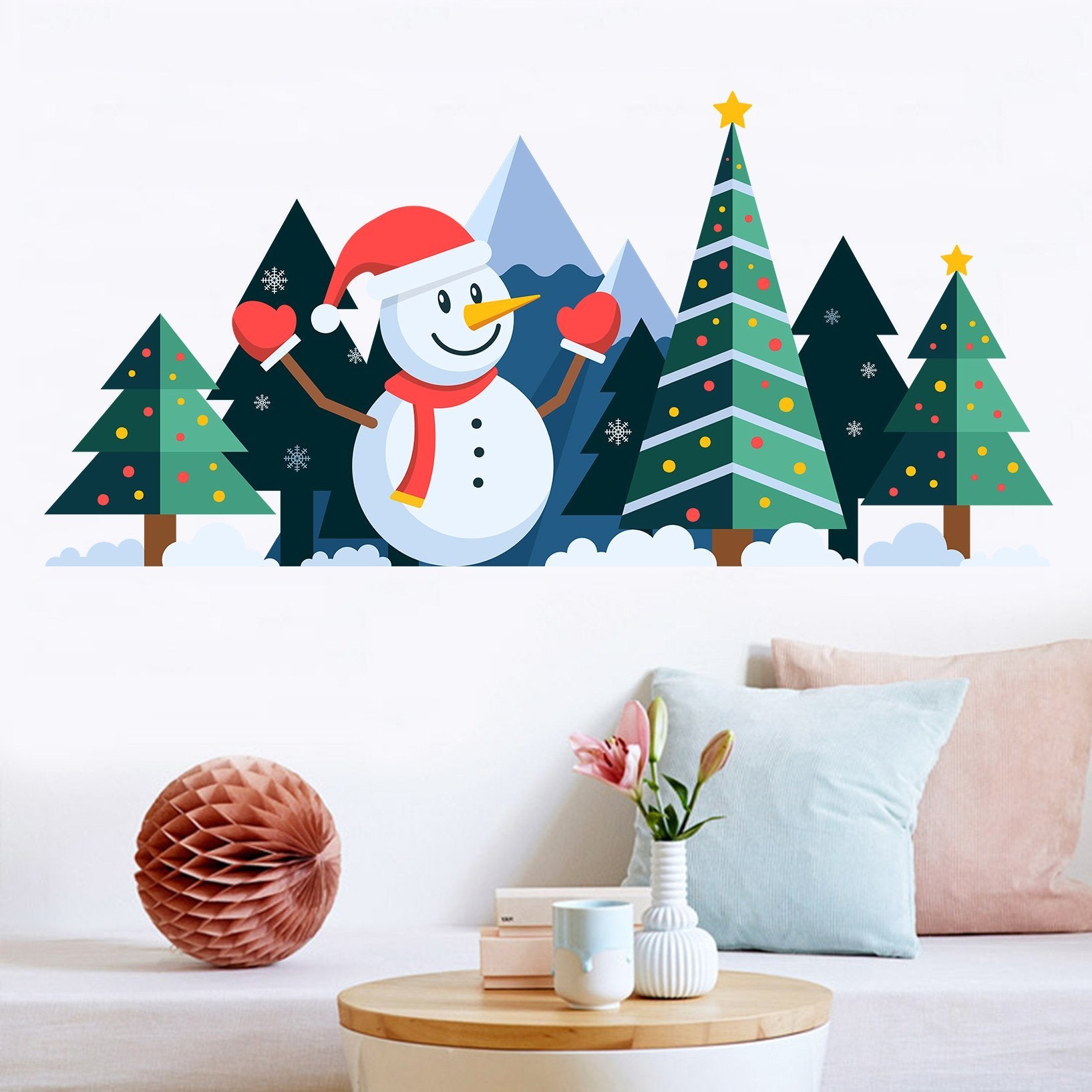 3D Christmas Tree Colored Dots 19 Wall Stickers Wallpaper AJ Wallpaper
