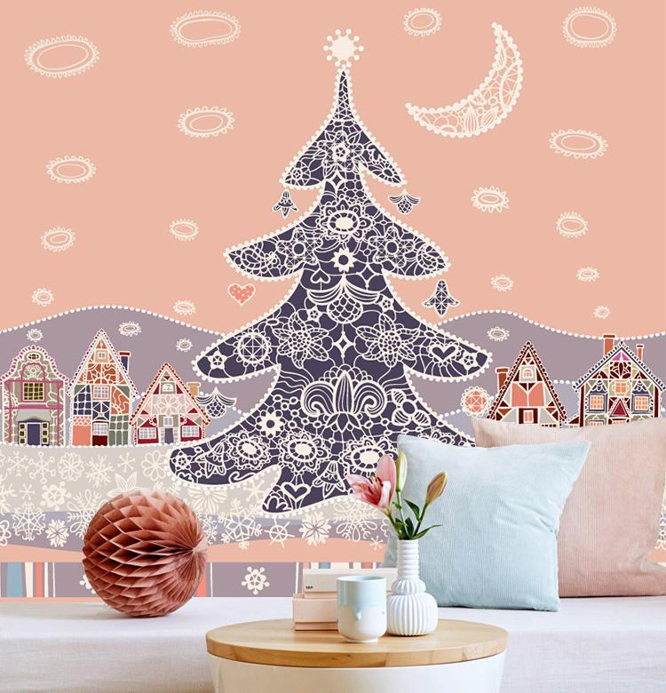 3D Christmas Pattern Moon 142 Wallpaper AJ Wallpaper