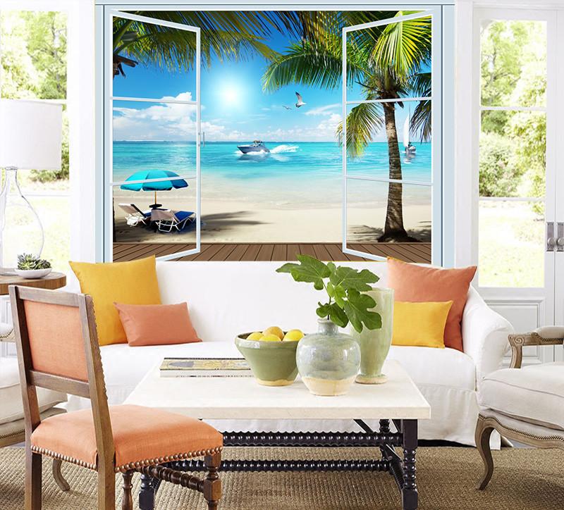 3D Coconut Tree Beach 08 Wallpaper AJ Wallpaper