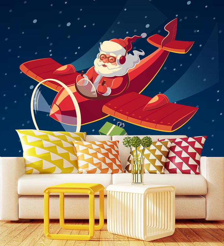 3D Father Christmas Drive Plane 872 Wallpaper AJ Wallpaper