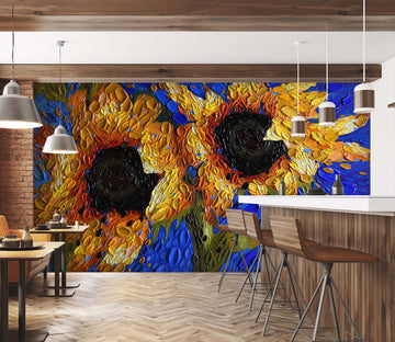 3D Sunflower 1402 Dena Tollefson Wall Mural Wall Murals