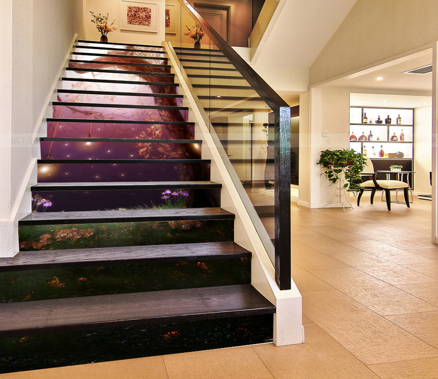 3D Dream Starry Night 148 Stair Risers