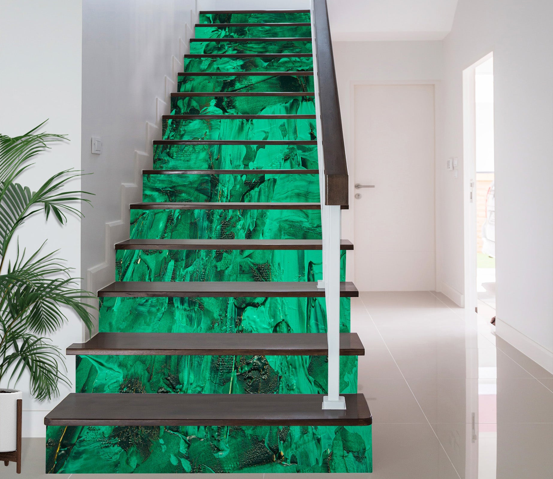 3D Stacked Fluorescent Green 583 Stair Risers