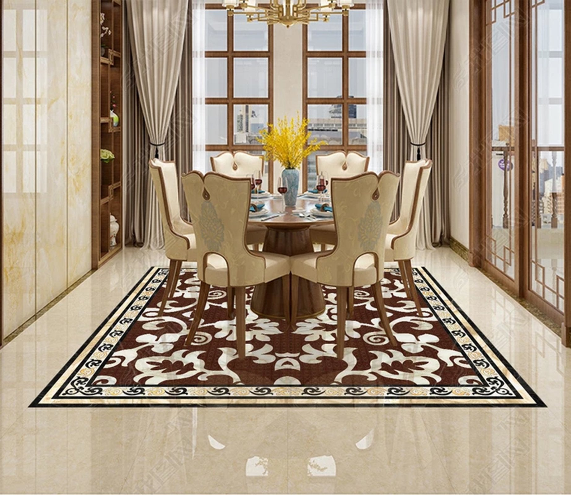 3D Colored Marble Pattern WG010 Floor Mural Wallpaper AJ Wallpaper 2