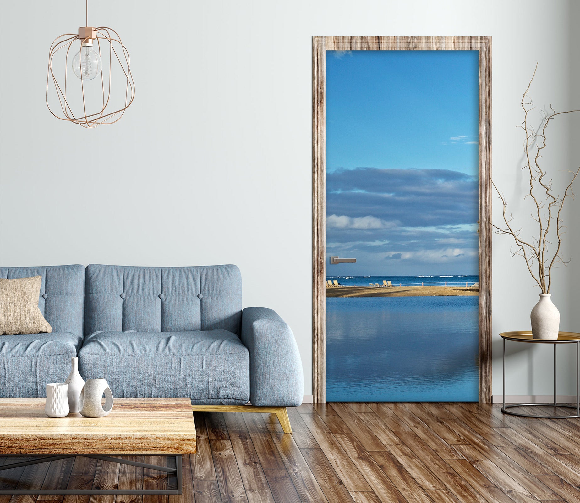 3D Sea Blue 11118 Kathy Barefield Door Mural