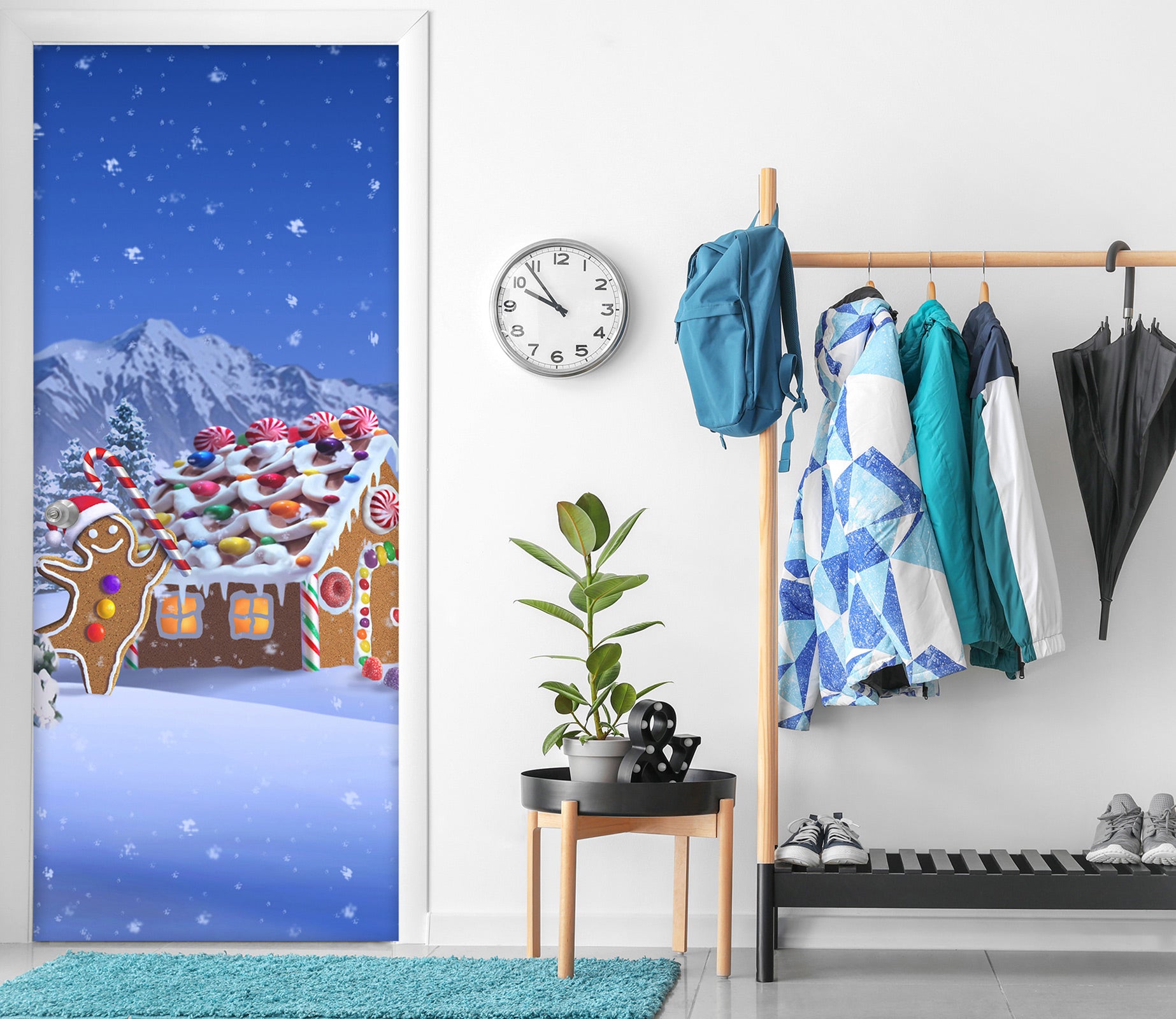 3D Snow Cabin 112135 Jerry LoFaro Door Mural