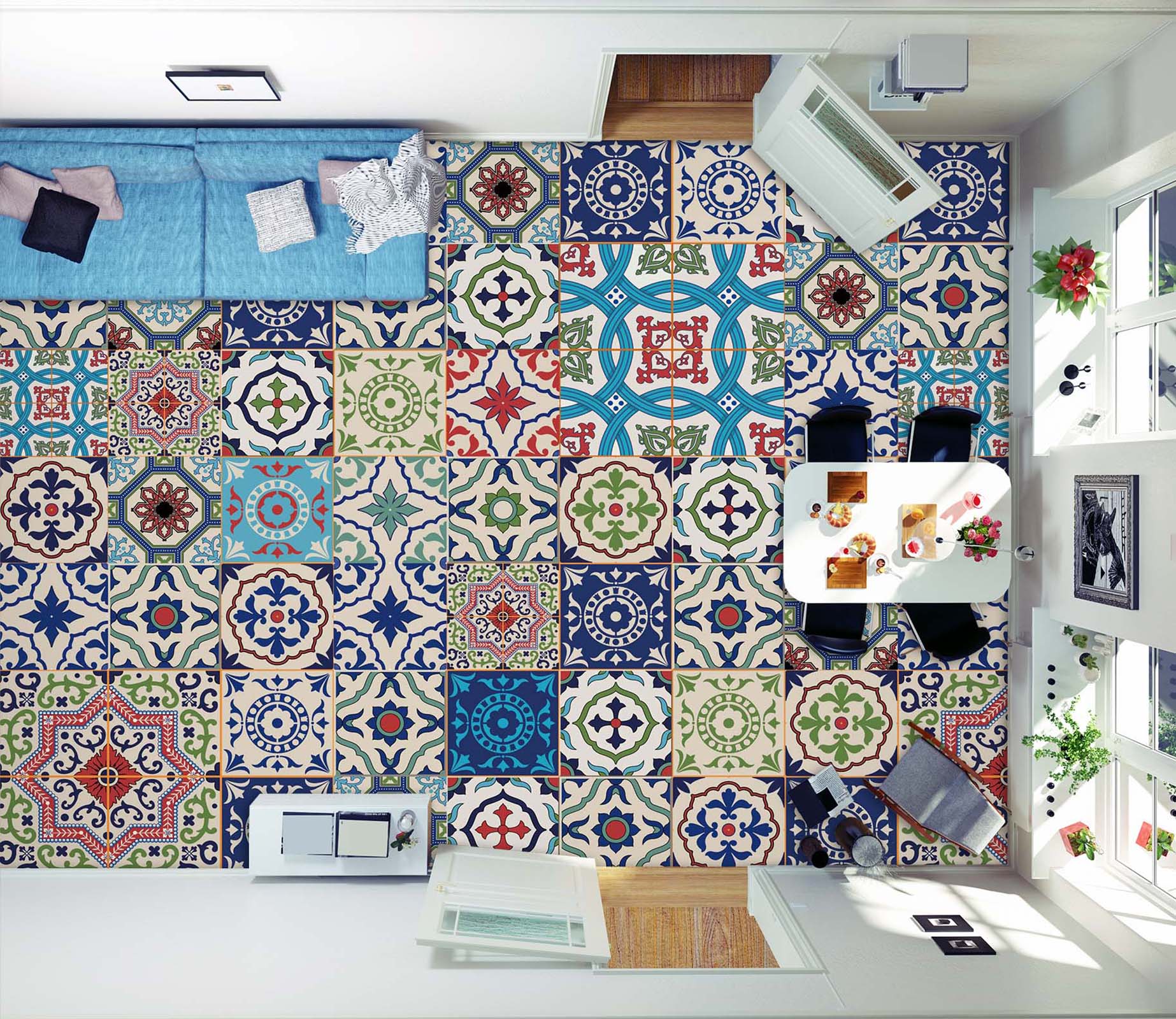 3D Different Patterns 046 Floor Mural Wallpaper Murals Rug & Mat Print Epoxy waterproof bath floor