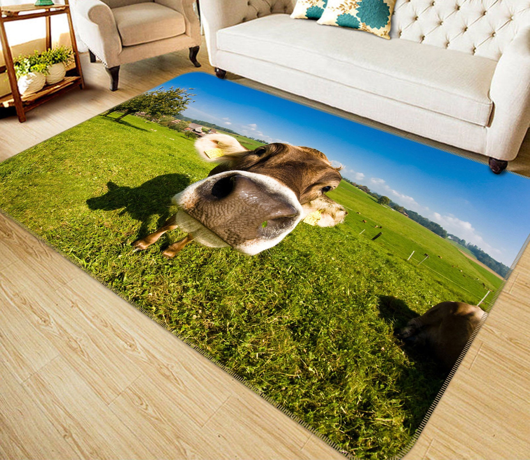 3D Bull Head Farm 116 Animal Non Slip Rug Mat