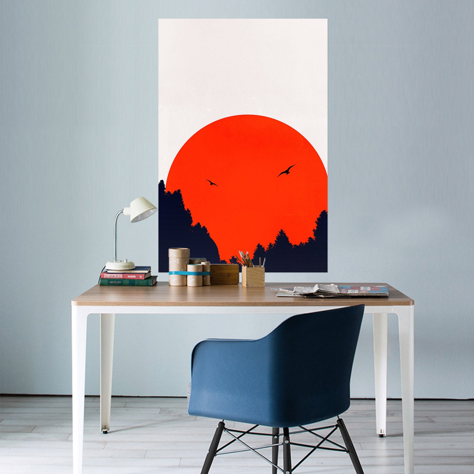 3D Red Sun 235 Boris Draschoff Wall Sticker