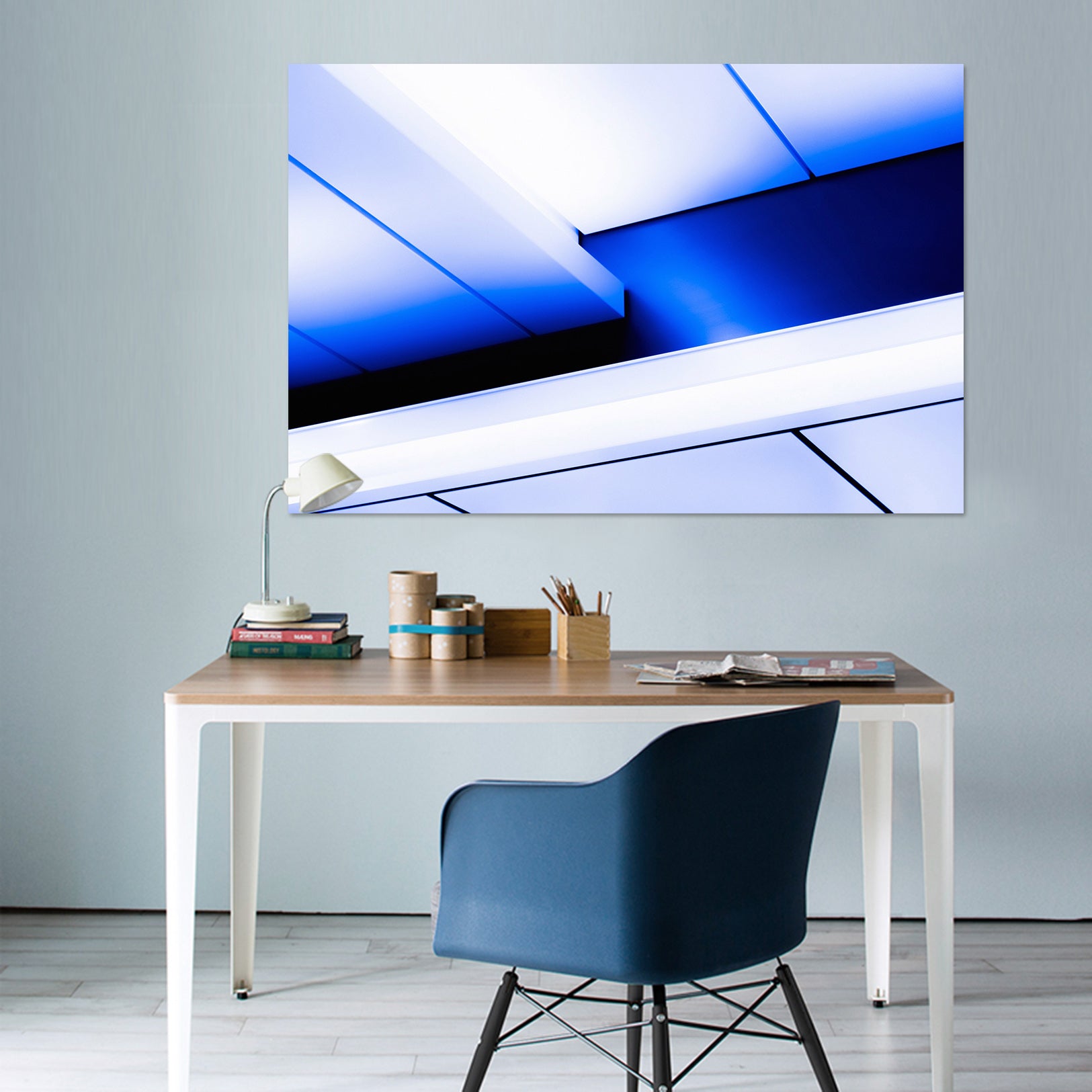 3D Blue Minimalism 026 Noirblanc777 Wall Sticker