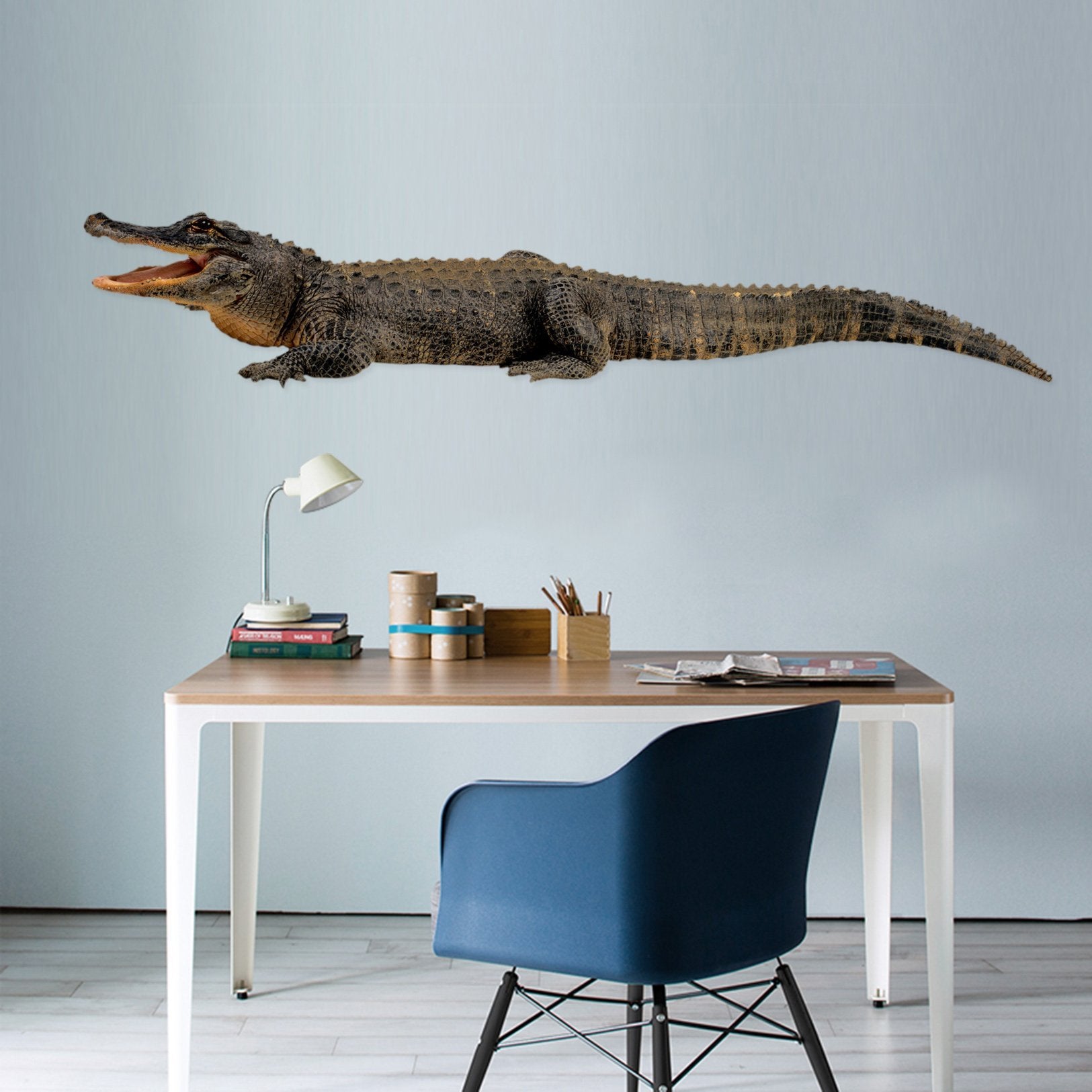 3D Crocodile Looking Up 057 Animals Wall Stickers Wallpaper AJ Wallpaper