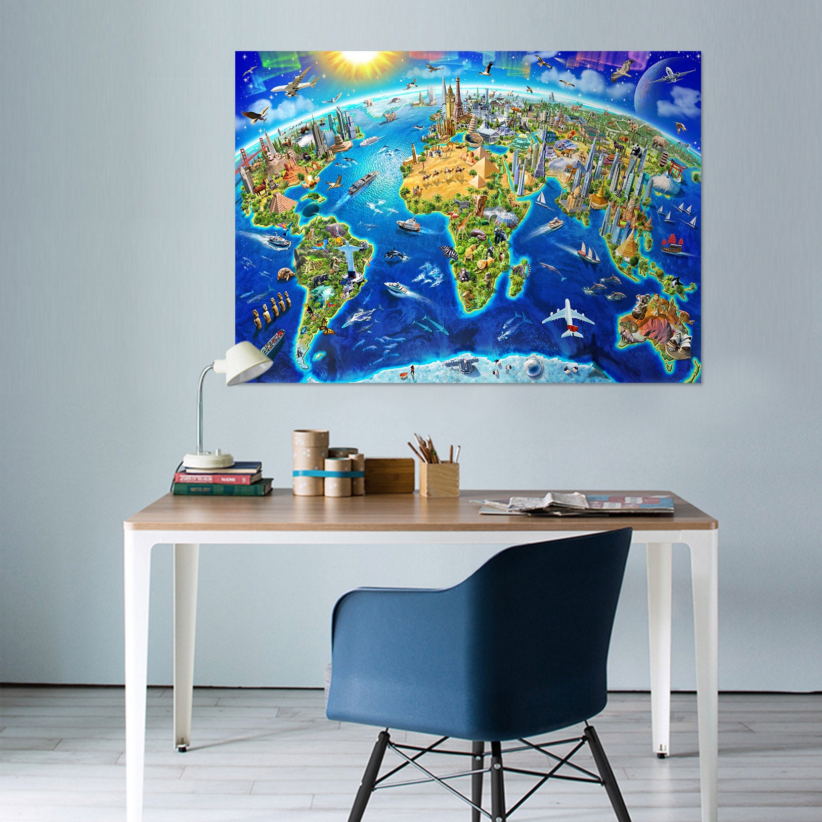 3D Earth Oasis 015 Adrian Chesterman Wall Sticker