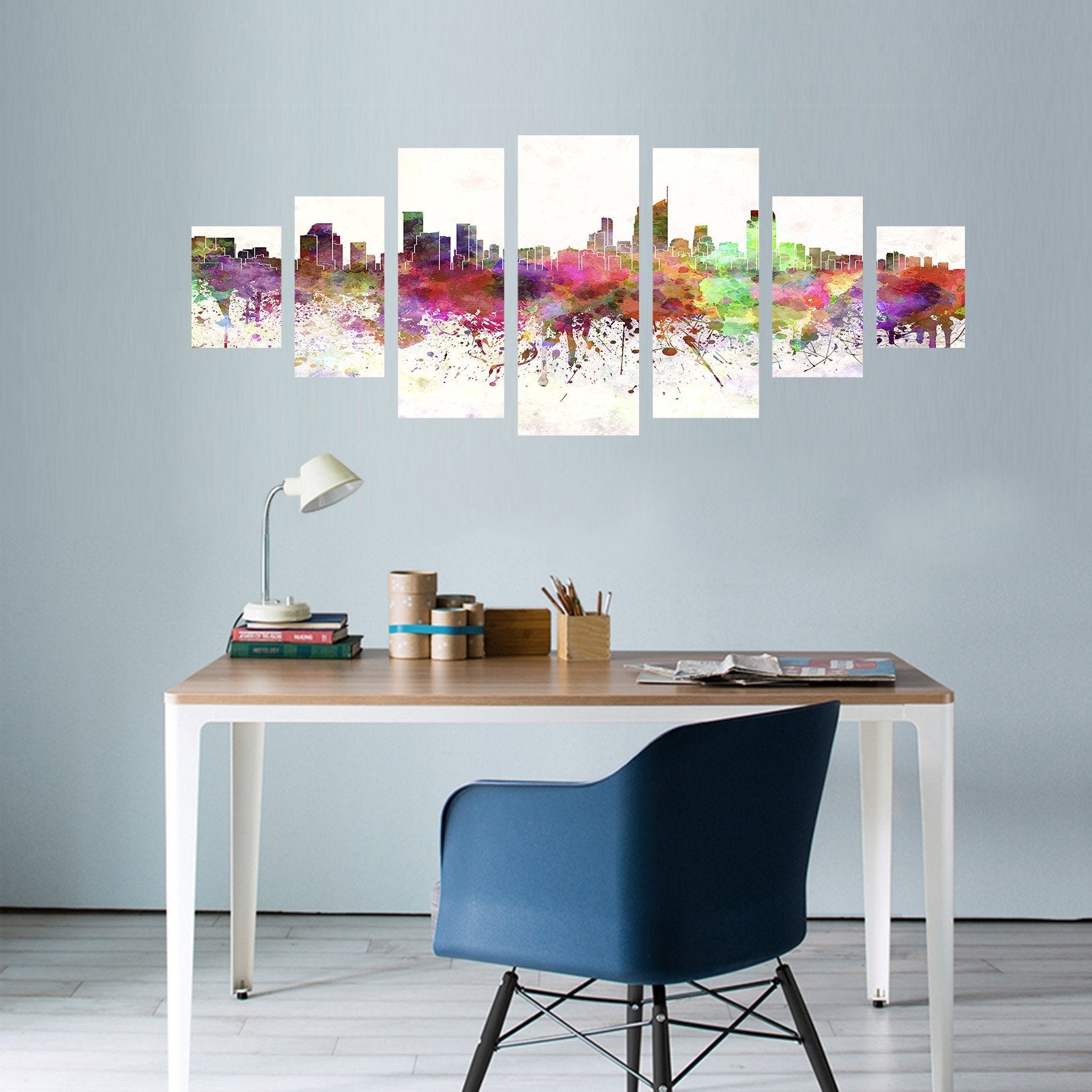 3D Colorful City 141 Unframed Print Wallpaper Wallpaper AJ Wallpaper