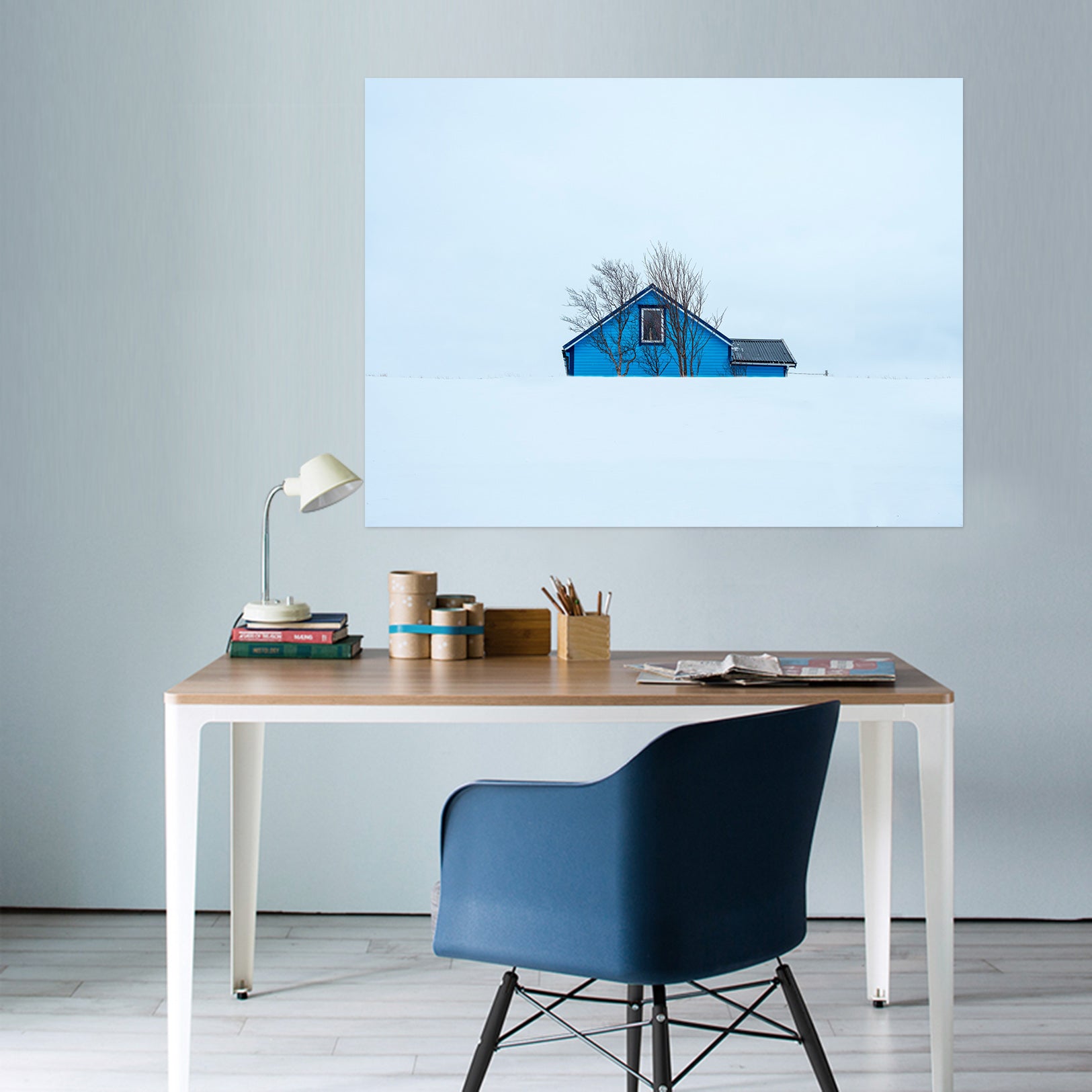 3D Little Blue House 172 Marco Carmassi Wall Sticker