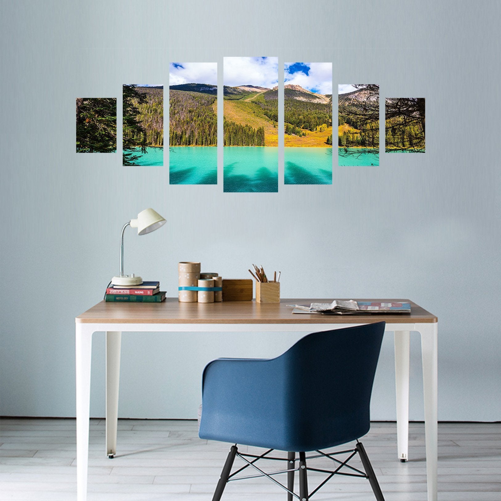 3D Tranquil Lake 199 Unframed Print Wallpaper Wallpaper AJ Wallpaper