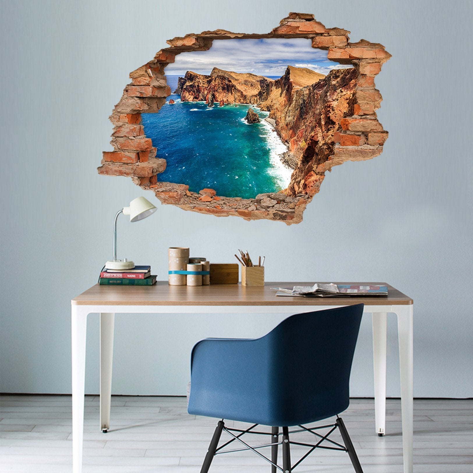 3D Sea Coast Scenery 193 Broken Wall Murals Wallpaper AJ Wallpaper