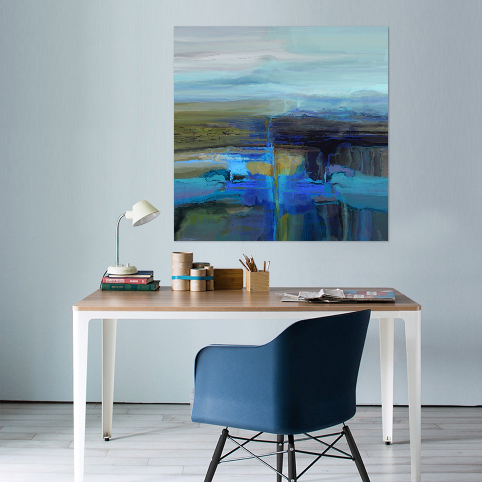 3D Blue Lake 025 Michael Tienhaara Wall Sticker