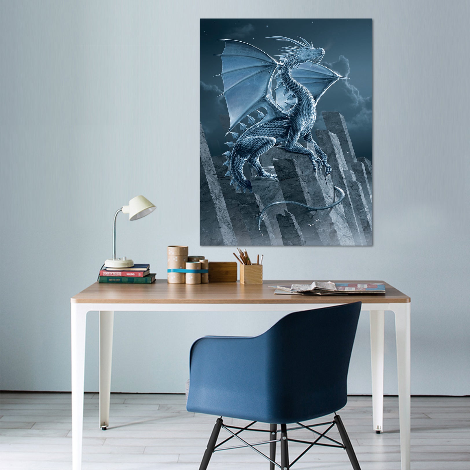 3D Silver Dragon 072 Vincent Hie Wall Sticker