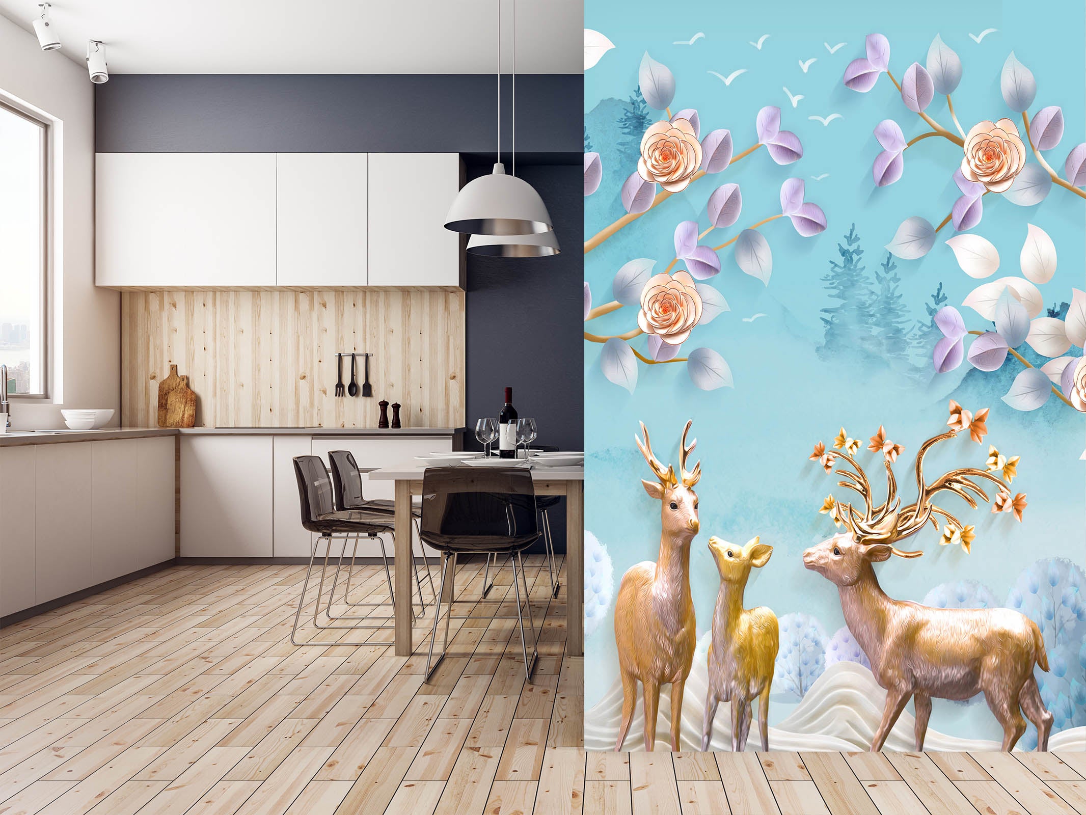 3D Forest Fawn 1832 Wall Murals
