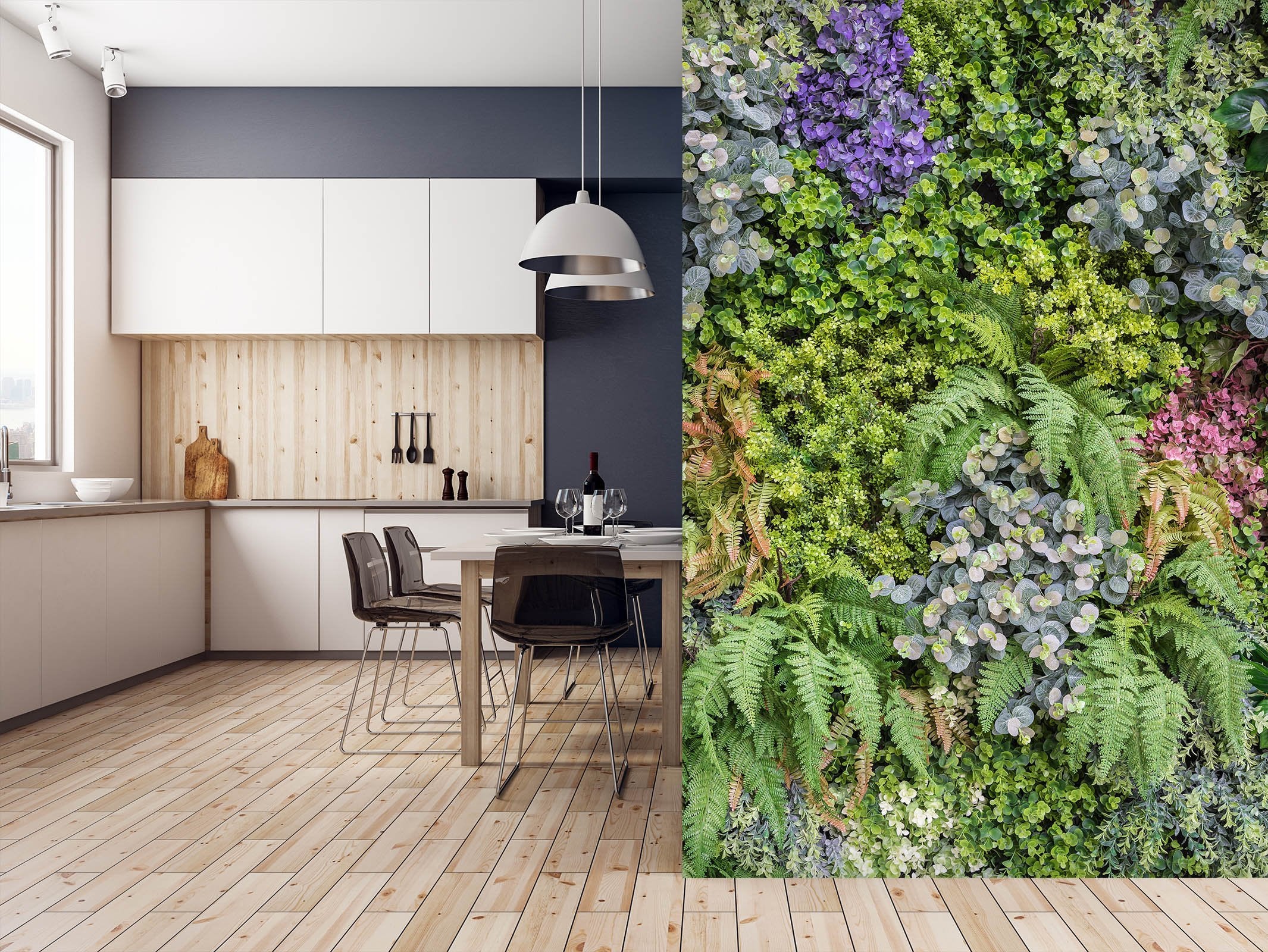 3D Green Vegetation Wall 1530 Wallpaper AJ Wallpaper 2