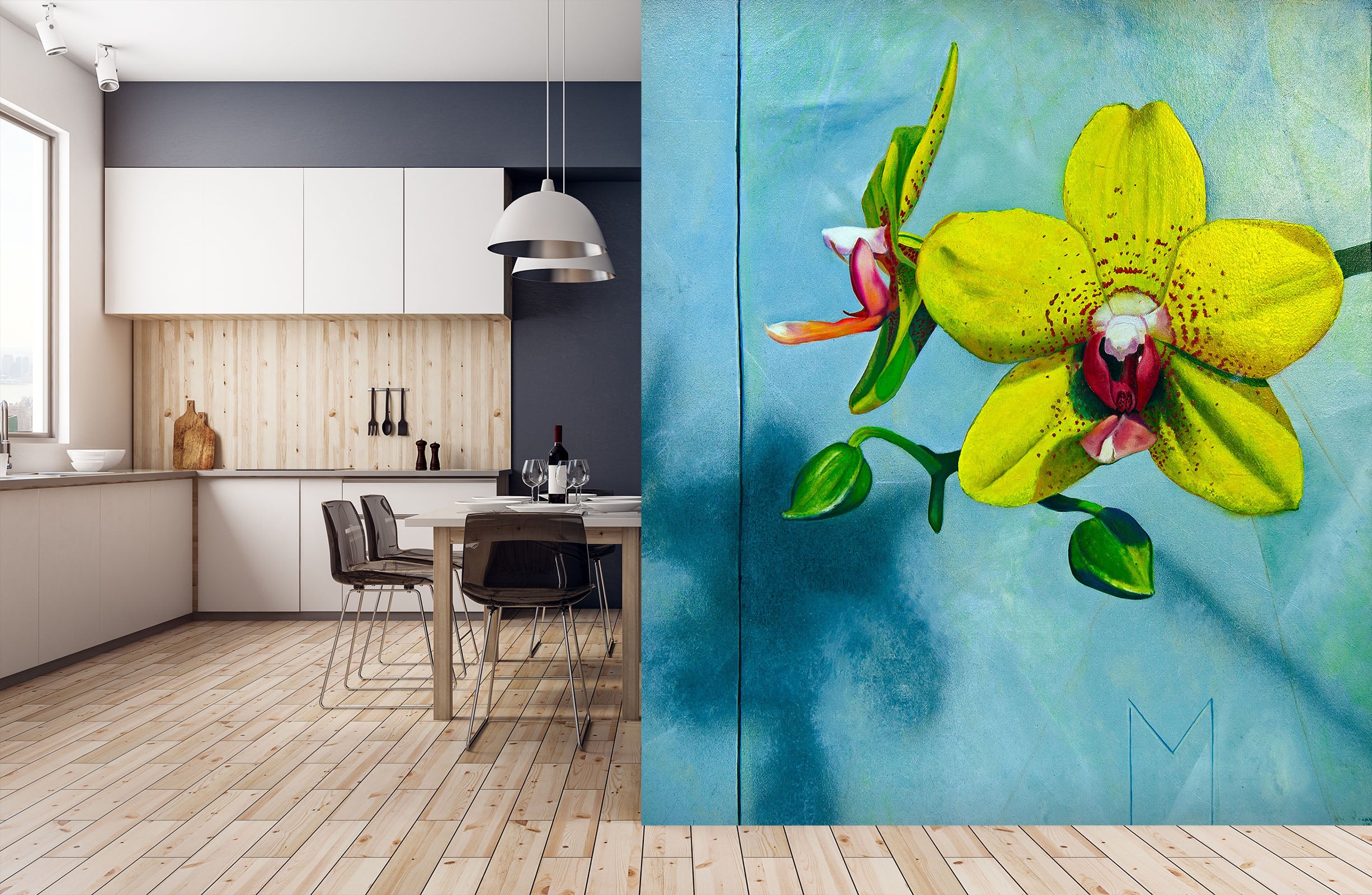 3D Yellow Flowers 11114 Matthew Holden Bates Wall Mural Wall Murals