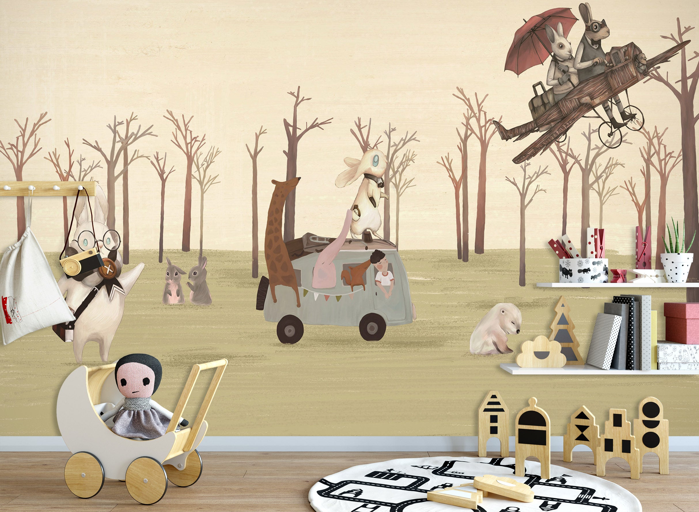 3D Forest Picnic 012 Wall Murals