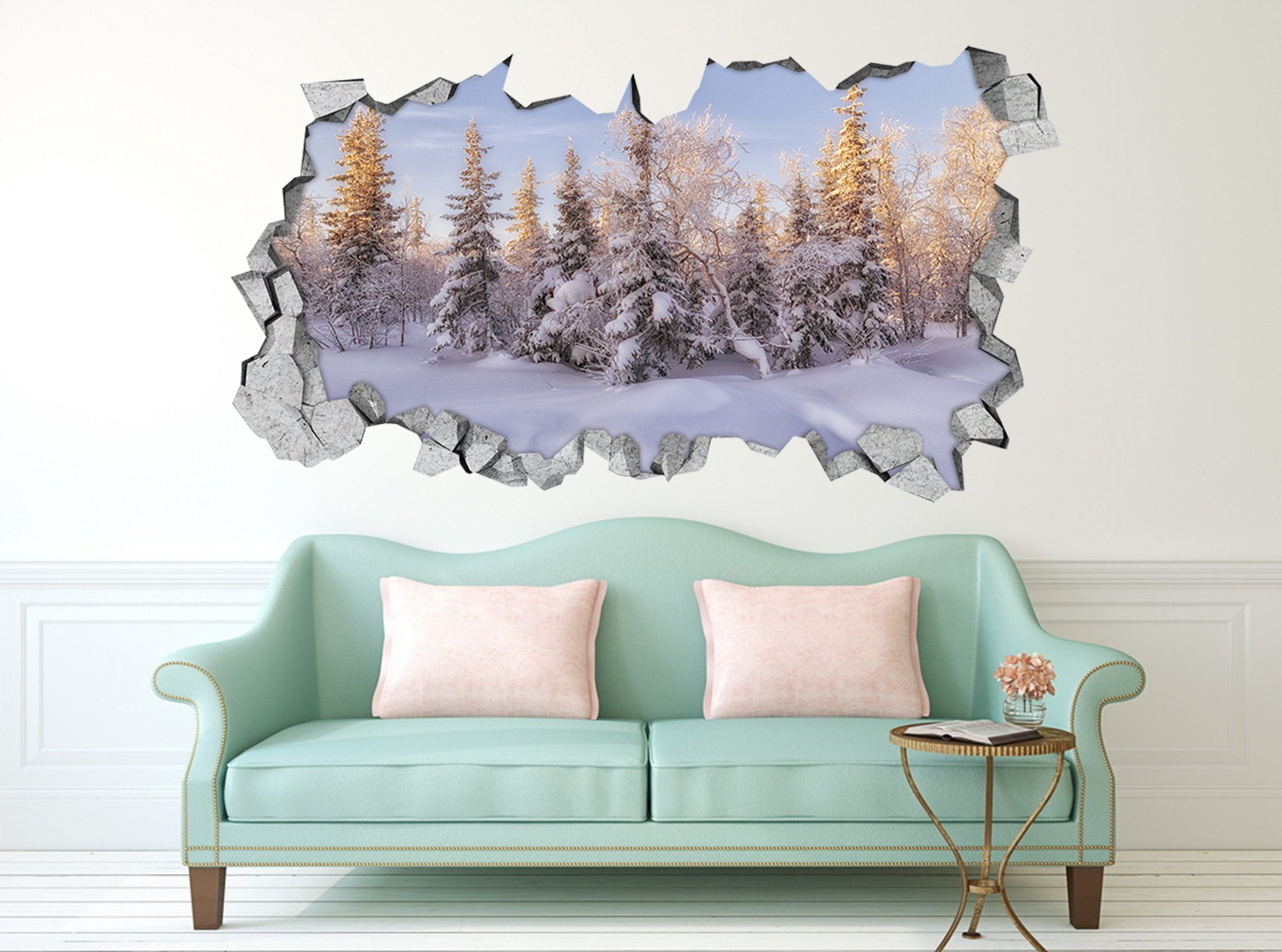 3D Snow Forest 172 Broken Wall Murals Wallpaper AJ Wallpaper