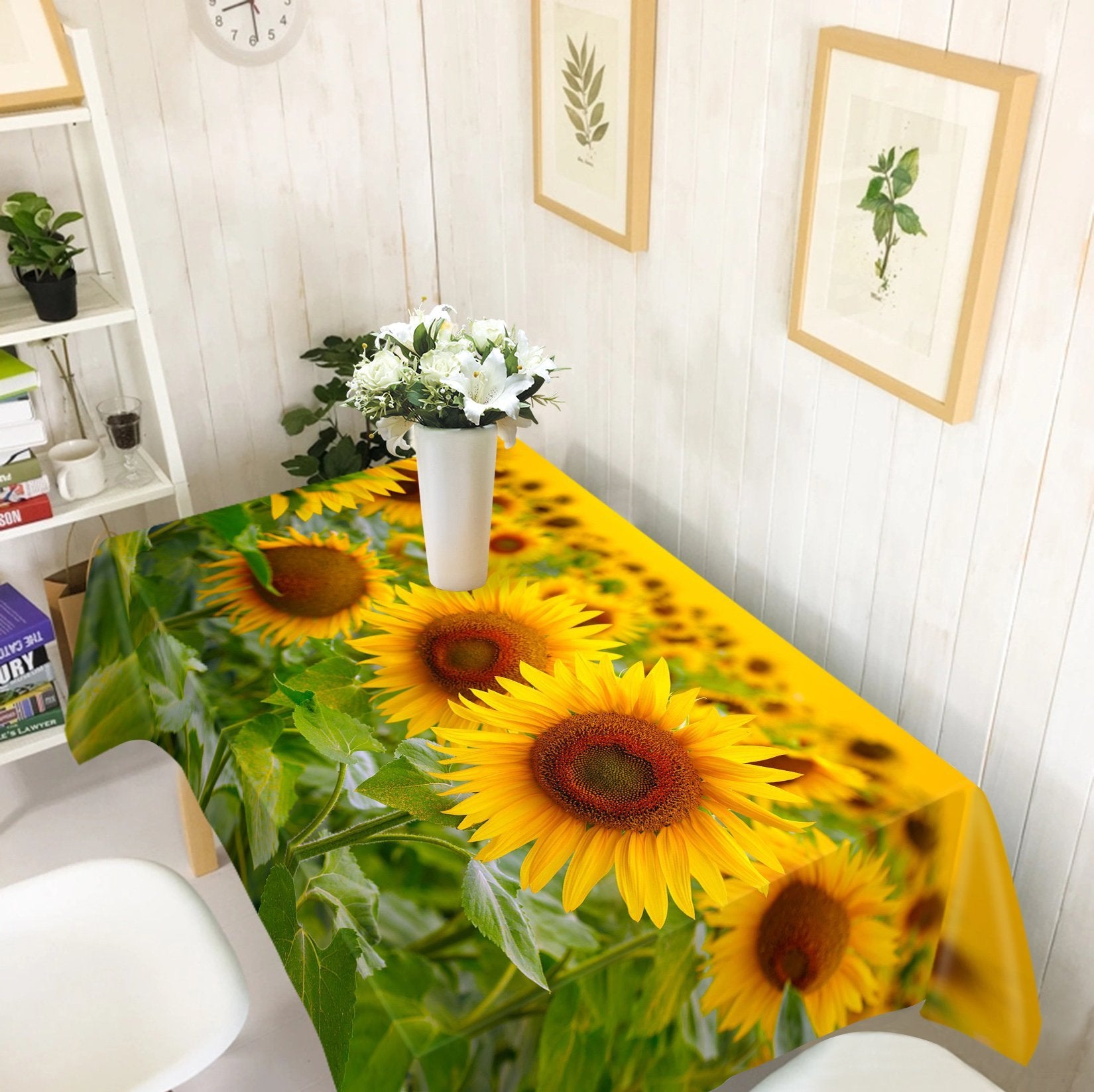 3D Sunflowers Field 487 Tablecloths Wallpaper AJ Wallpaper