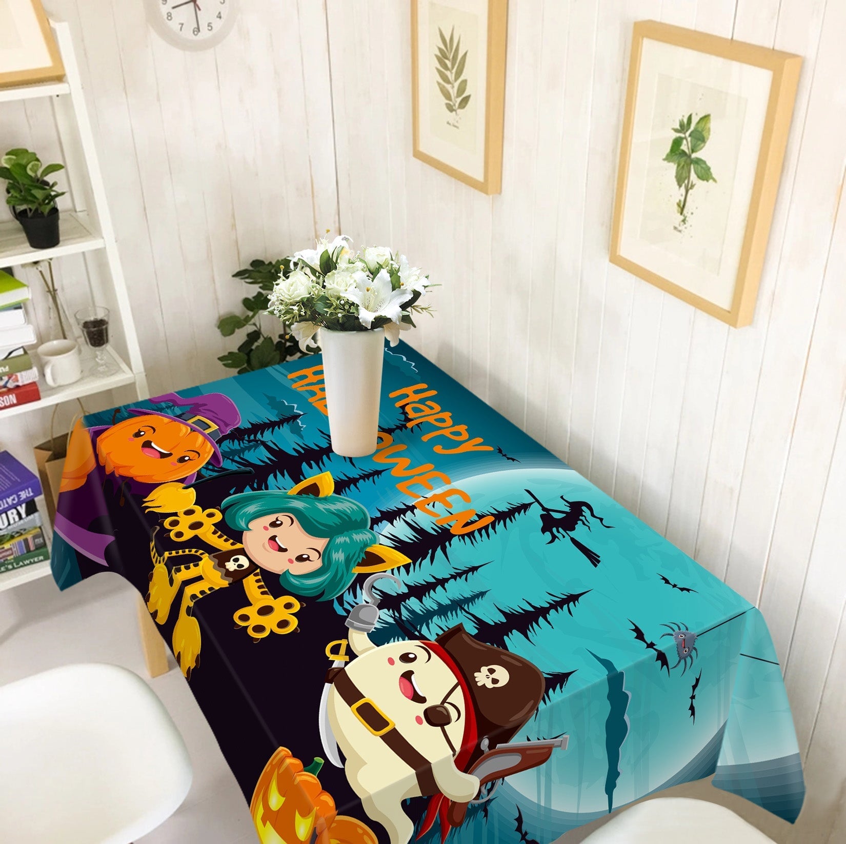 3D Moon Pumpkin Pirate 044 Halloween Tablecloths Wallpaper AJ Wallpaper