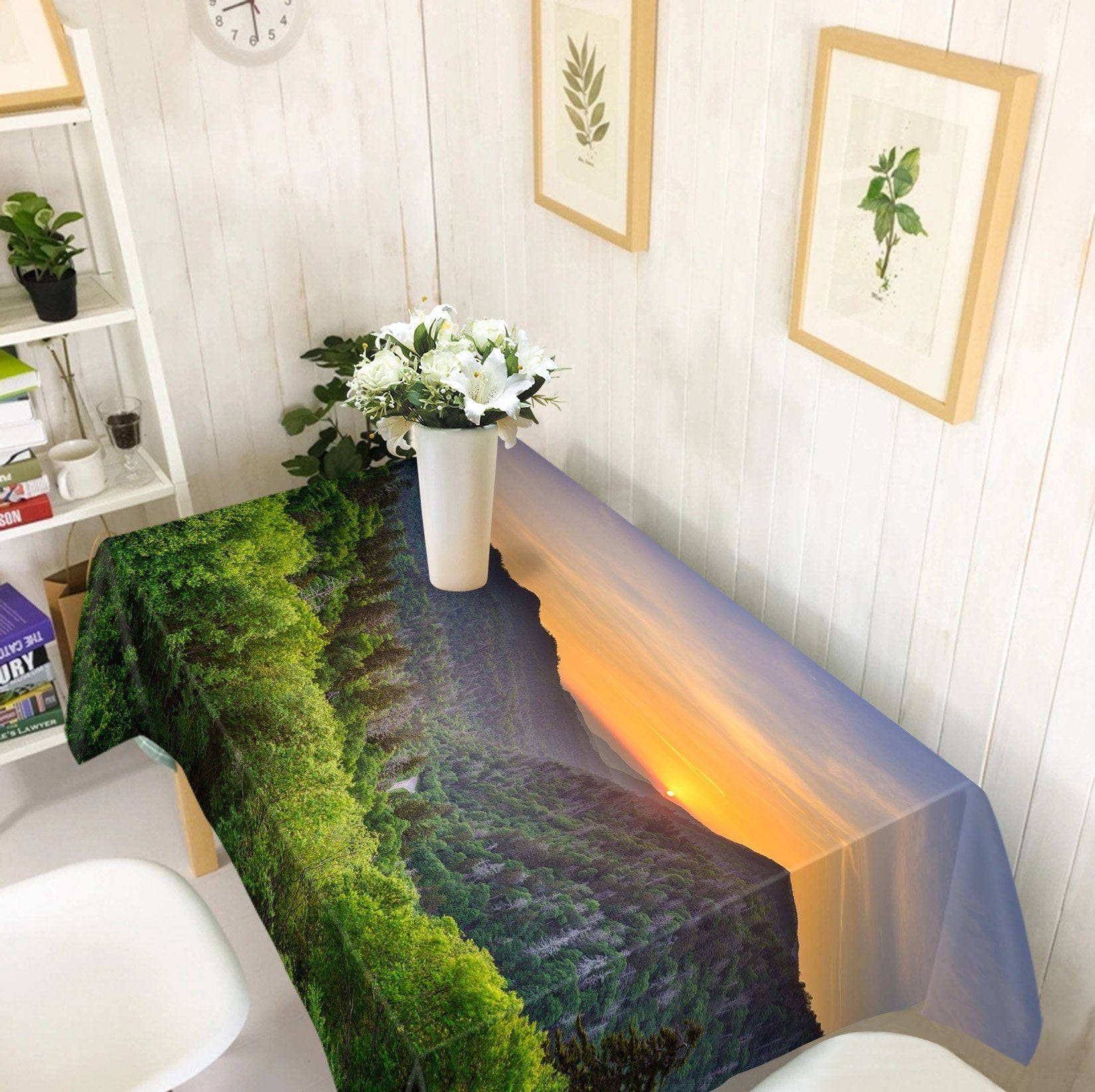 3D Mountain Sunset 582 Tablecloths Wallpaper AJ Wallpaper