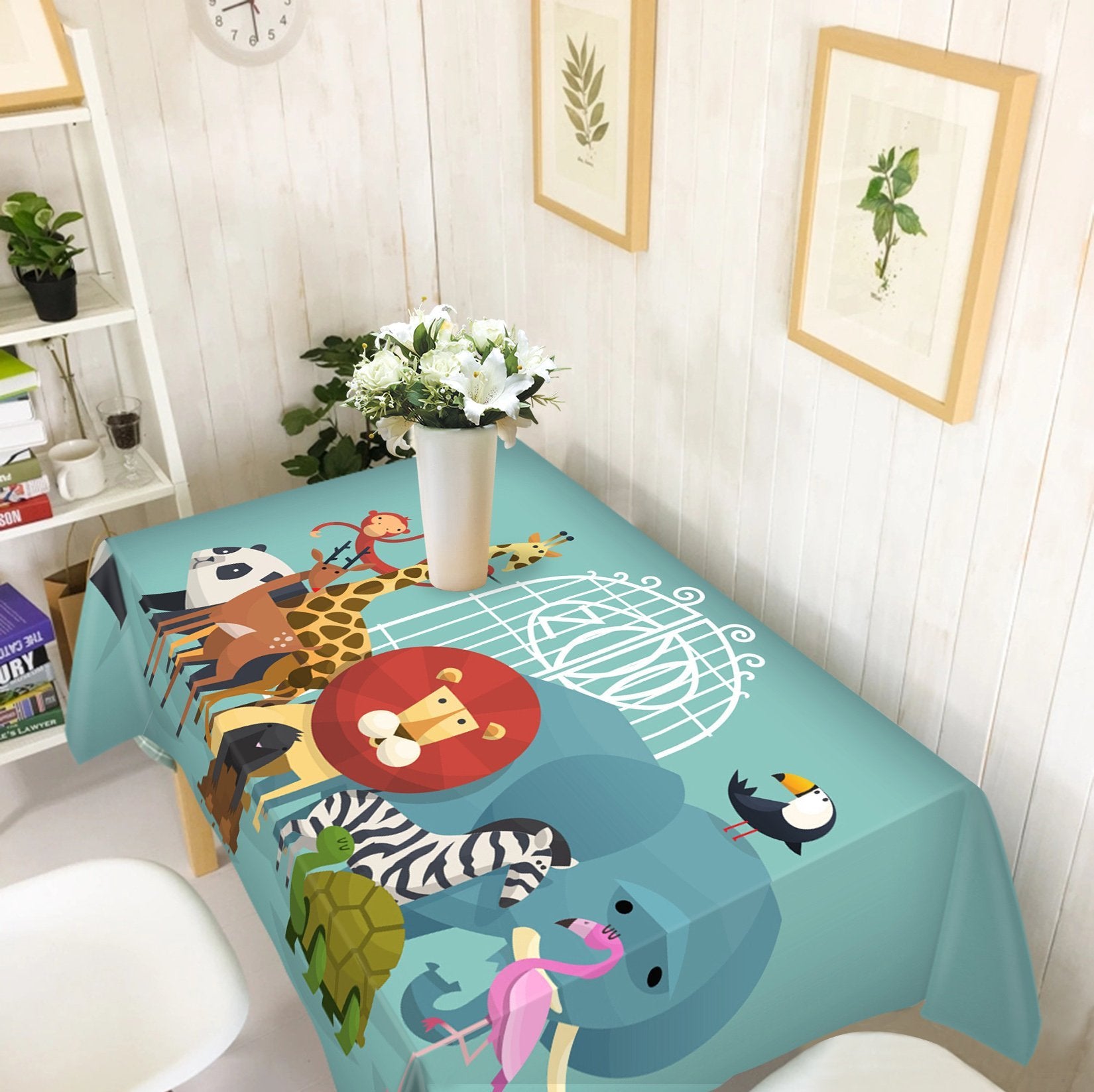 3D Cartoon Animals 662 Tablecloths Wallpaper AJ Wallpaper