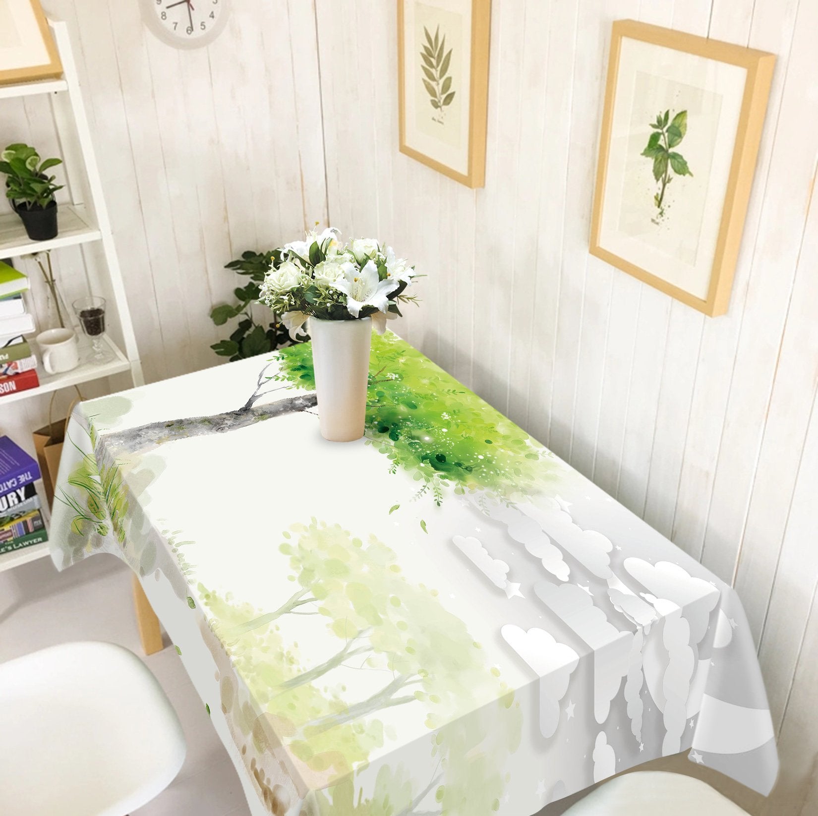 3D Trees Clouds Painting 131 Tablecloths Wallpaper AJ Wallpaper