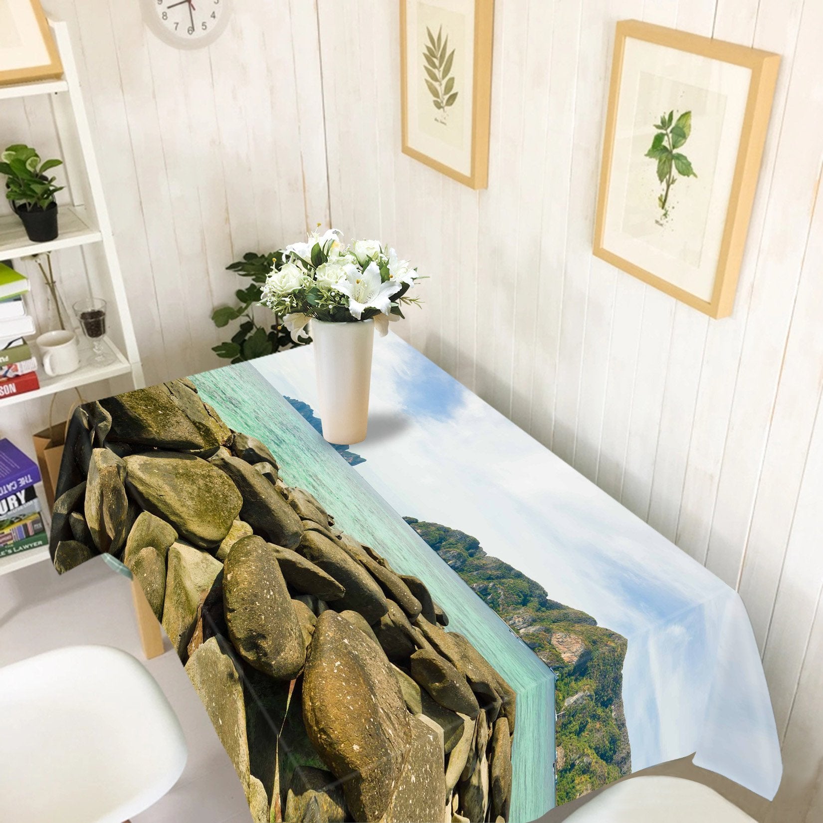 3D Seaside Stacked Stones 677 Tablecloths Wallpaper AJ Wallpaper