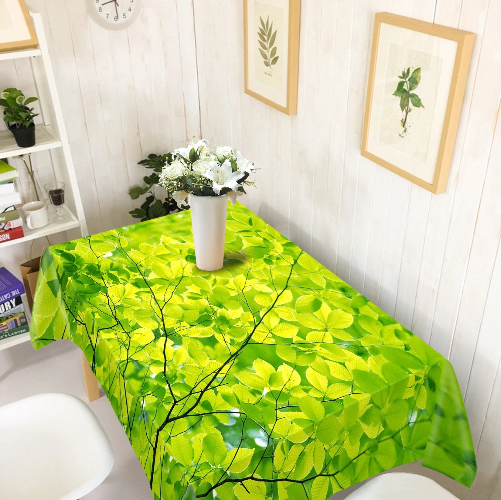 3D Green Branch Leaves 285 Tablecloths Wallpaper AJ Wallpaper