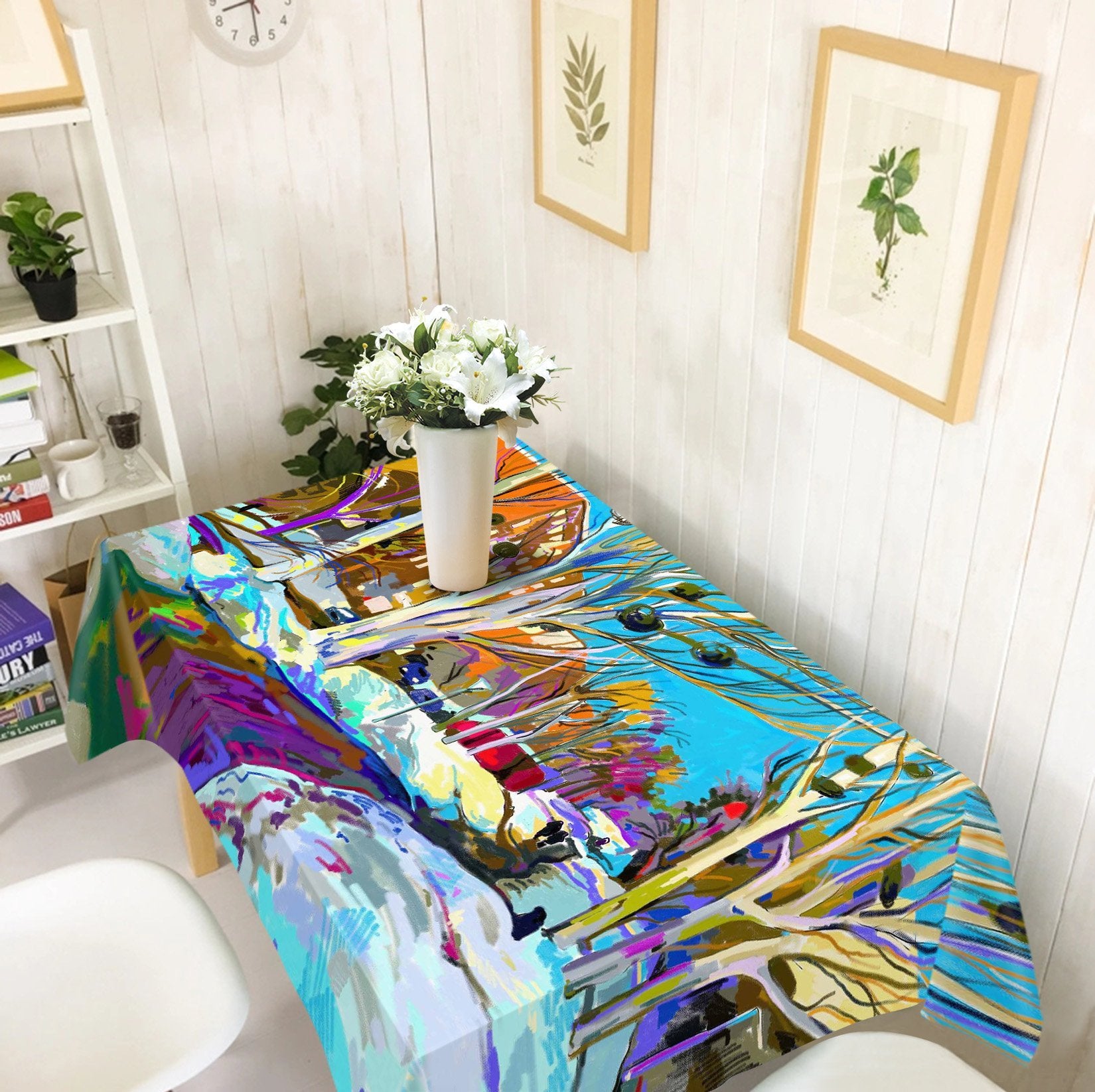 3D Town Painting 372 Tablecloths Wallpaper AJ Wallpaper